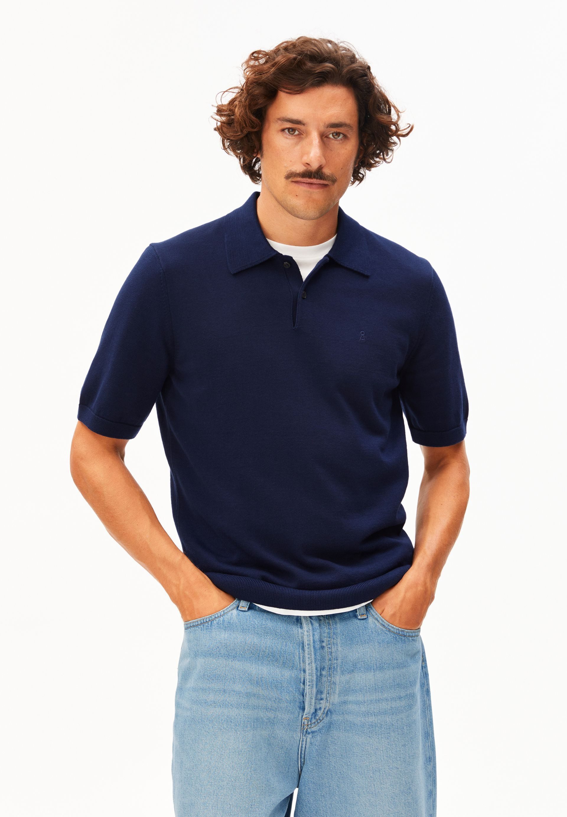 Armedangels Poloshirt KNIT POLO Strick-Polo aus 100% Bio-Baumwolle Slim Fit