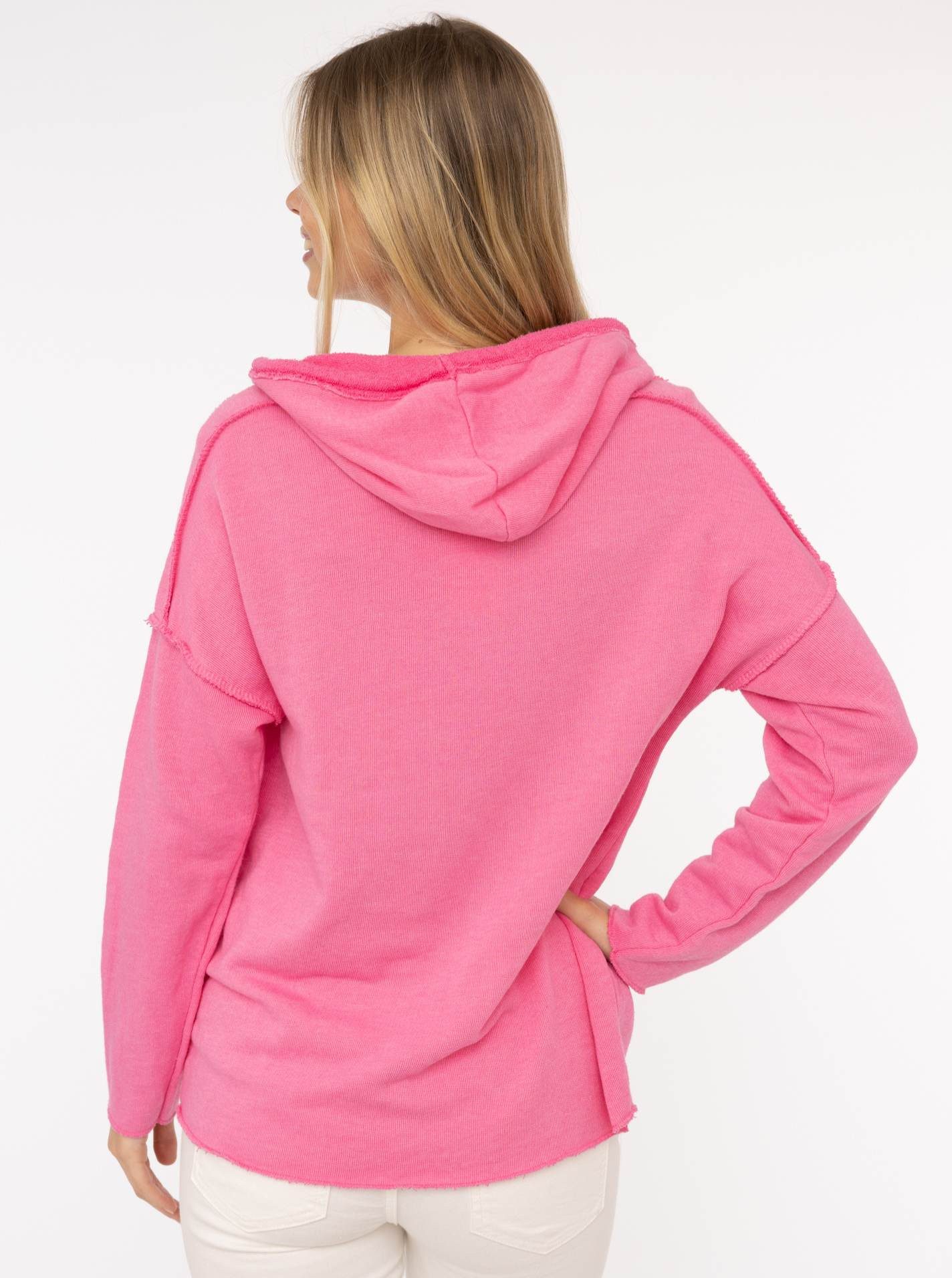 Zwillingsherz Hoodie "Love Yourself" Kapuze, Flockprint, Langarm, Kordelzug