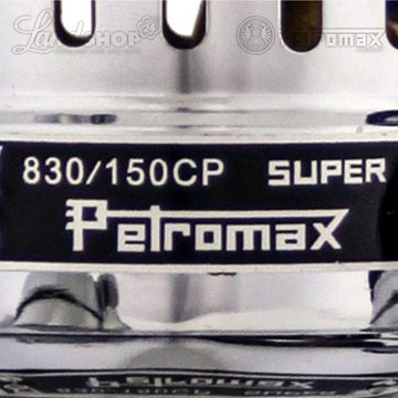 Petromax Außen-Tischleuchte Petromax HK500 Ausführung Messing verchromt mit Schirm, Glühstrumpf, Kaltweiß, Hängeleuchte, Tischlampe