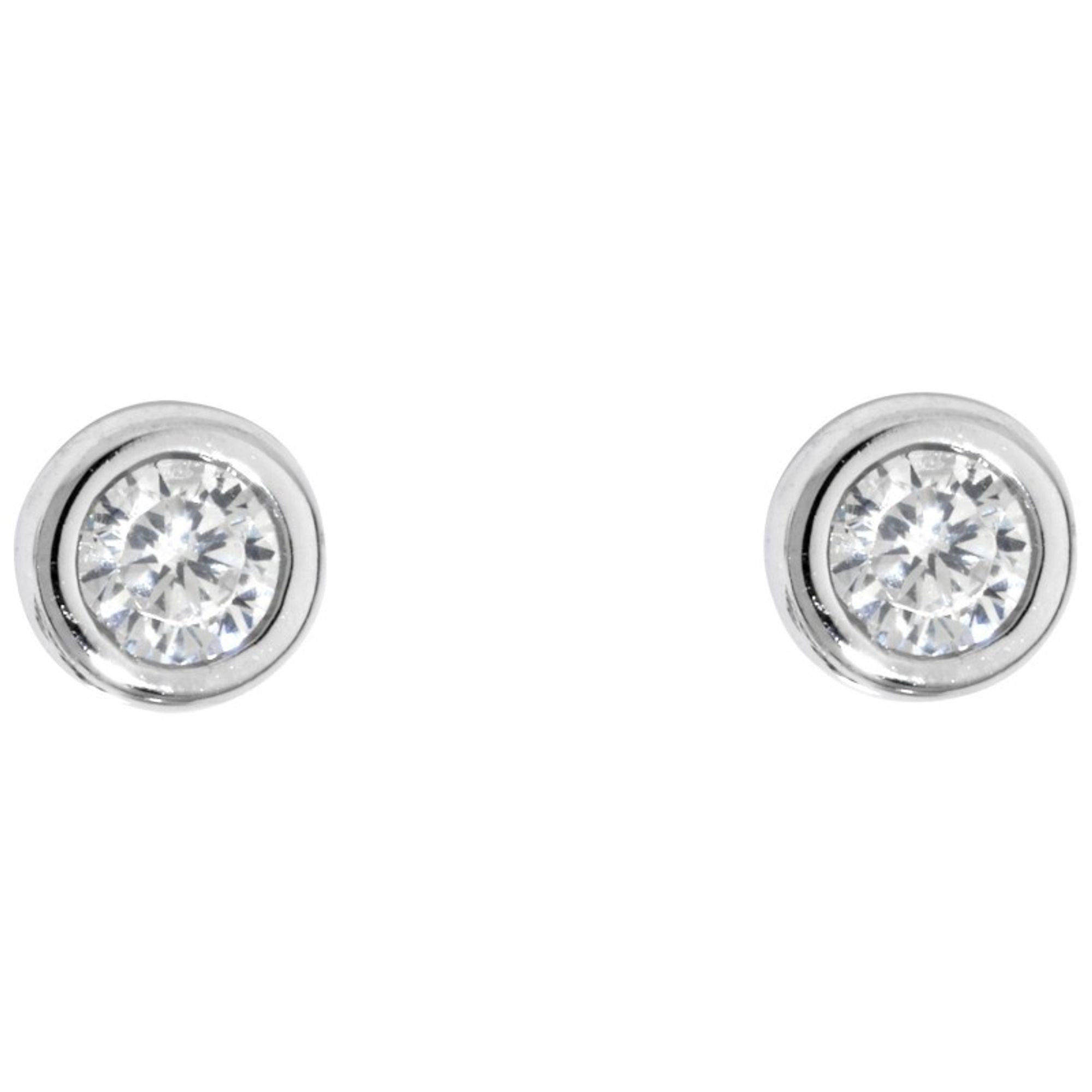 Miamar Paar Ohrstecker SO01, Miamar SO01 Damen Silber Ohrstecker Ohrschmuck Weiß