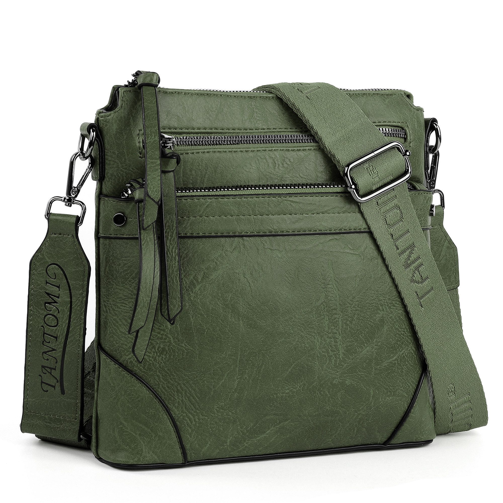 TANTOMI Schultertasche Mittelgroß Umhängetasche Damen mit RFID-Kartenfächern, Crossbody Bag Damen für Pendler und Reisen mit Abnehmbarem Riemen