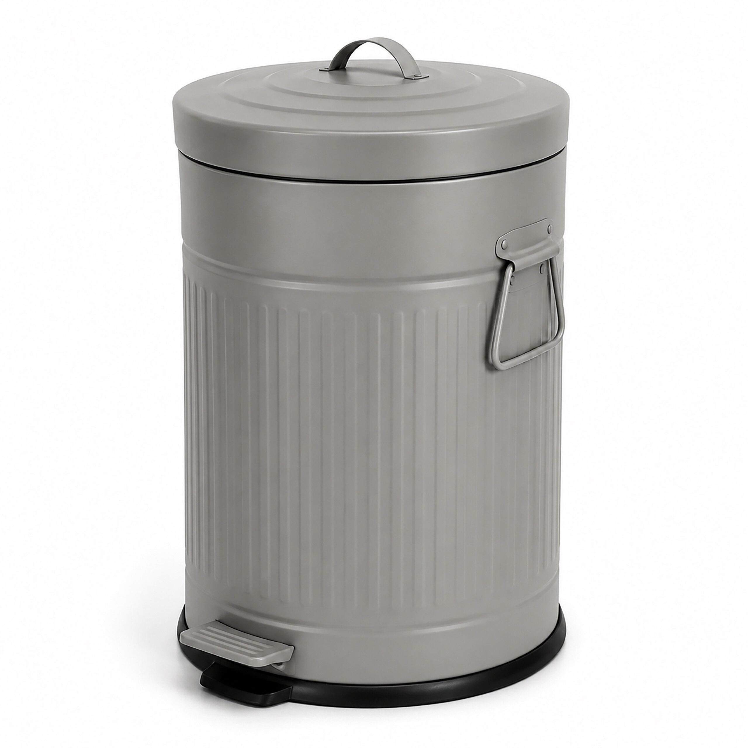 relaxdays Mülleimer Retro Mülleimer 20 Liter, grau