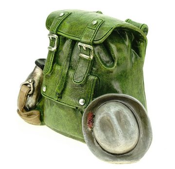 Udo Schmidt Bremen...das Original Spardose Spardose Rucksack 16 cm Polyresin Sparschwein wandern Urlaub Berg