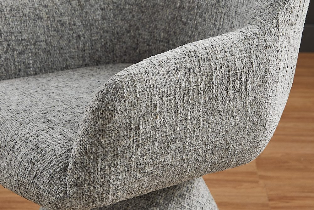riess-ambiente Polsterstuhl AMBIENTO grau - Chenille, 180° drehbar, Auto-Return Funktion, Kegelfuß (Einzelartikel, 1 St), Drehstuhl -ideal f. Küche, Esszimmer, Wohnzimmer, Arbeitszimmer & Büro