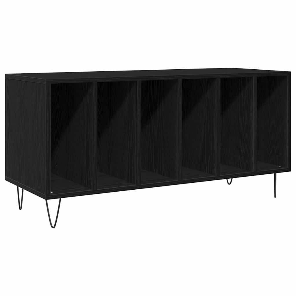 vidaXL Lowboard Schallplattenschrank Schwarz Eichen-Optik 100 x 38 x 48 cm (1 St)