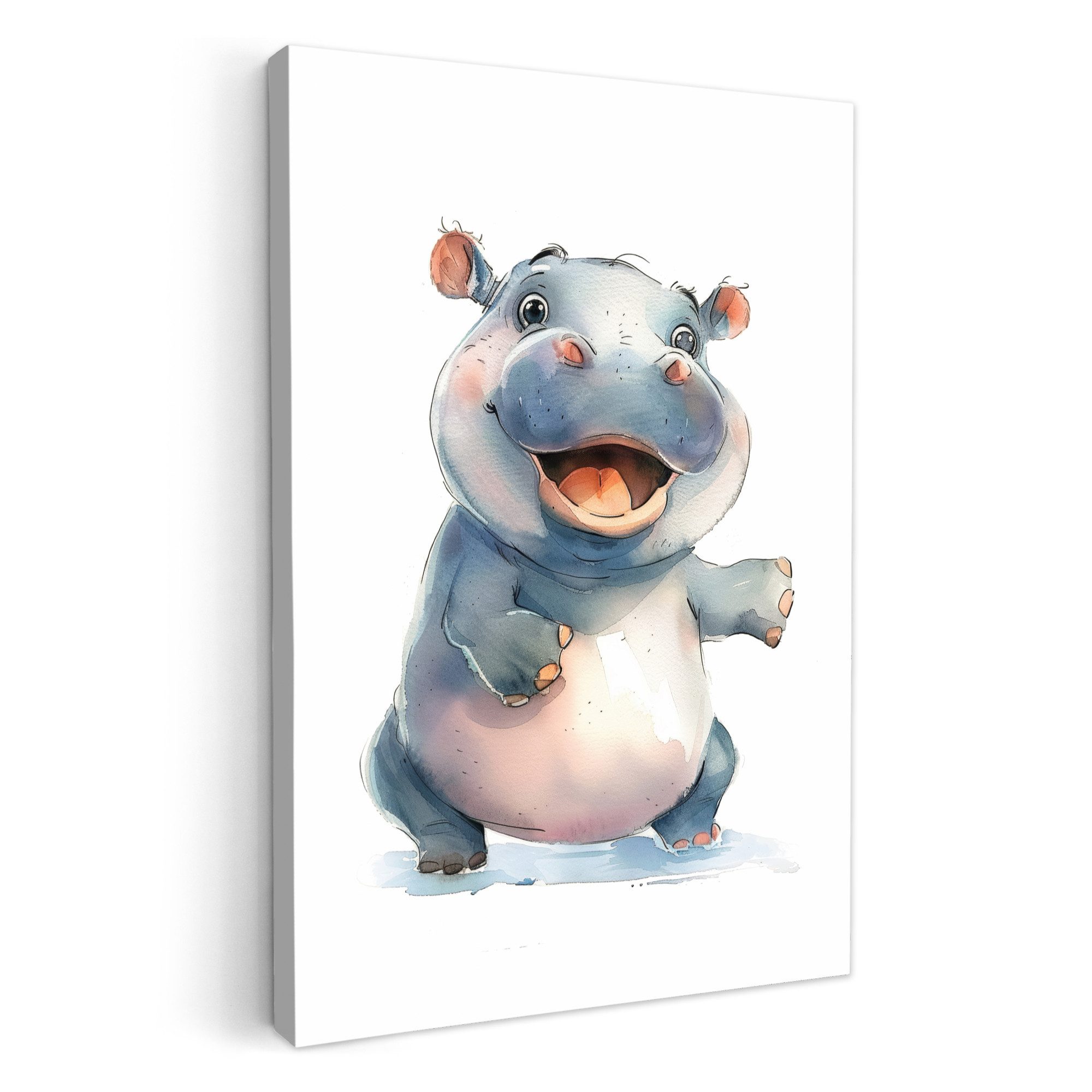 OneMillionCanvasses® Leinwandbild Nilpferd - Tierbaby - günstig online kaufen