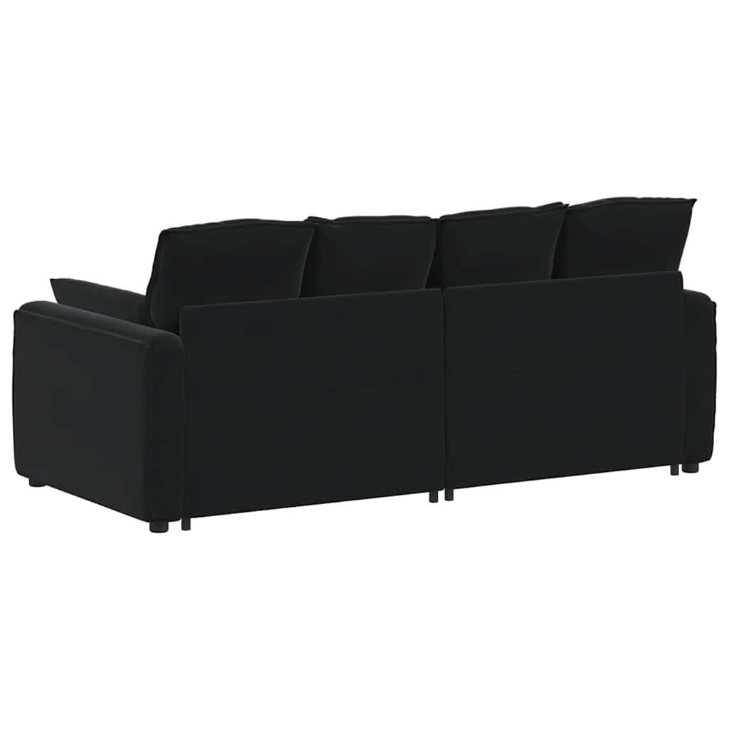 vidaXL Sofaelement Modulares Sofa mit Kissen Schwarz