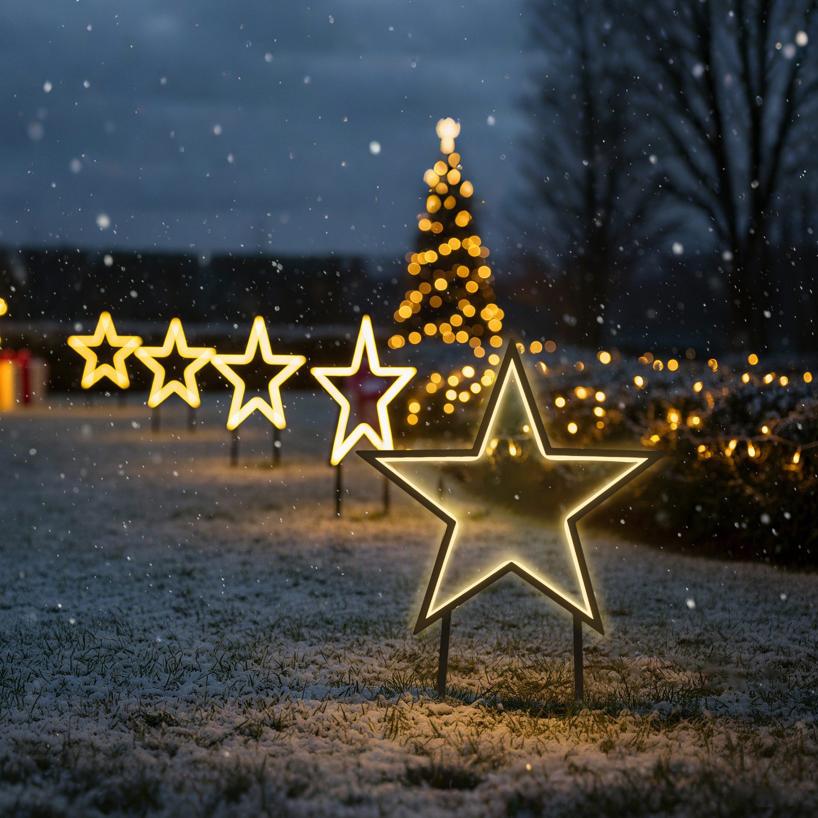 Salcar LED-Lichterkette 50cm LED Gartenstecker Stern Garten Stern Leuchte W günstig online kaufen