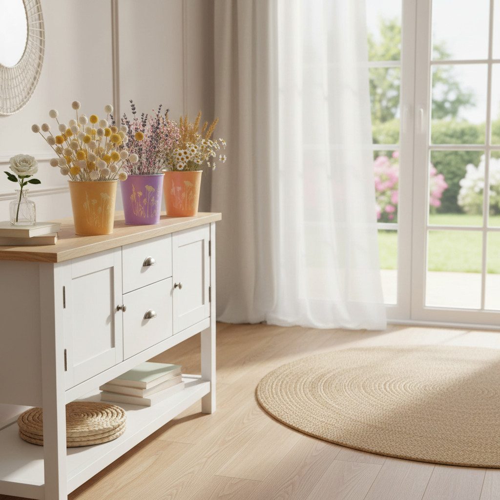 Florists Products Übertopf Blumentöpfe mit Blütenmotiv für stilvolle Raumdekoration, 3 Stück