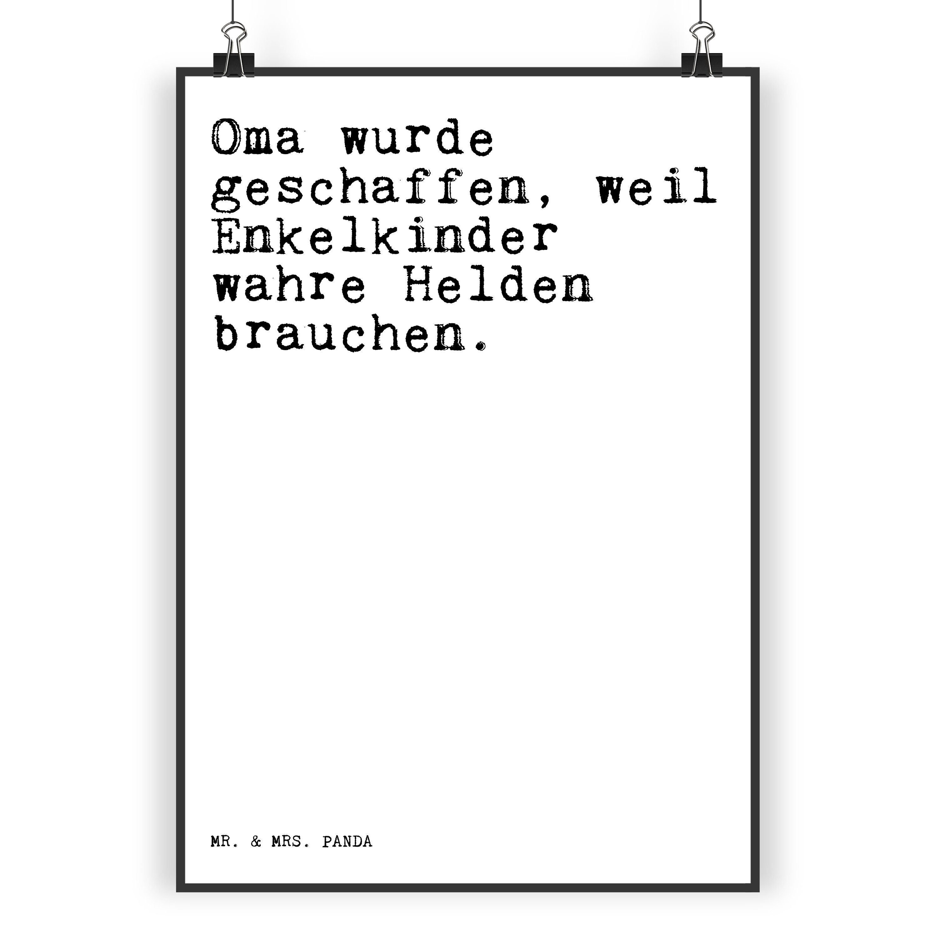 ᐅ Mr. & Mrs. Panda Poster DIN A3 Oma wurde geschaffen, weil... Weiß