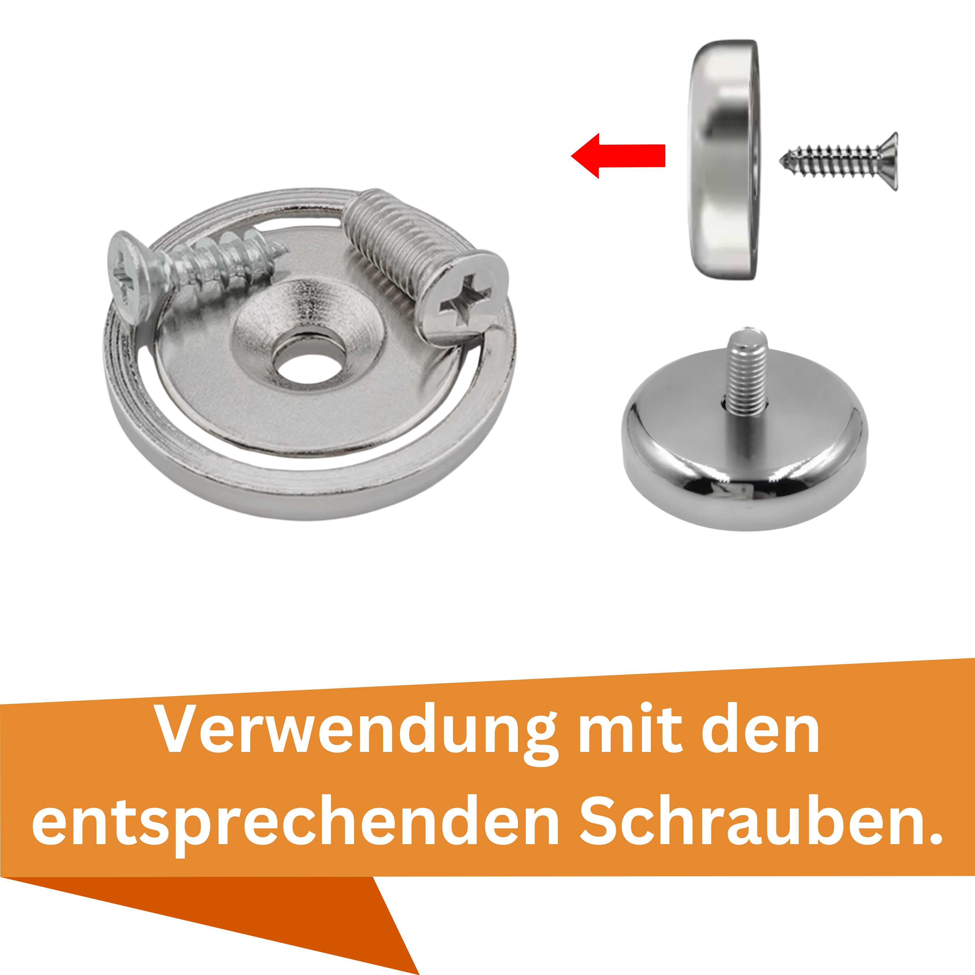 Thumbnail - MaajeeKuto Magnet Neodym Magnete Loch Bohrung Senkung 32mm Magnet zum schrauben Scheibe (4-St)