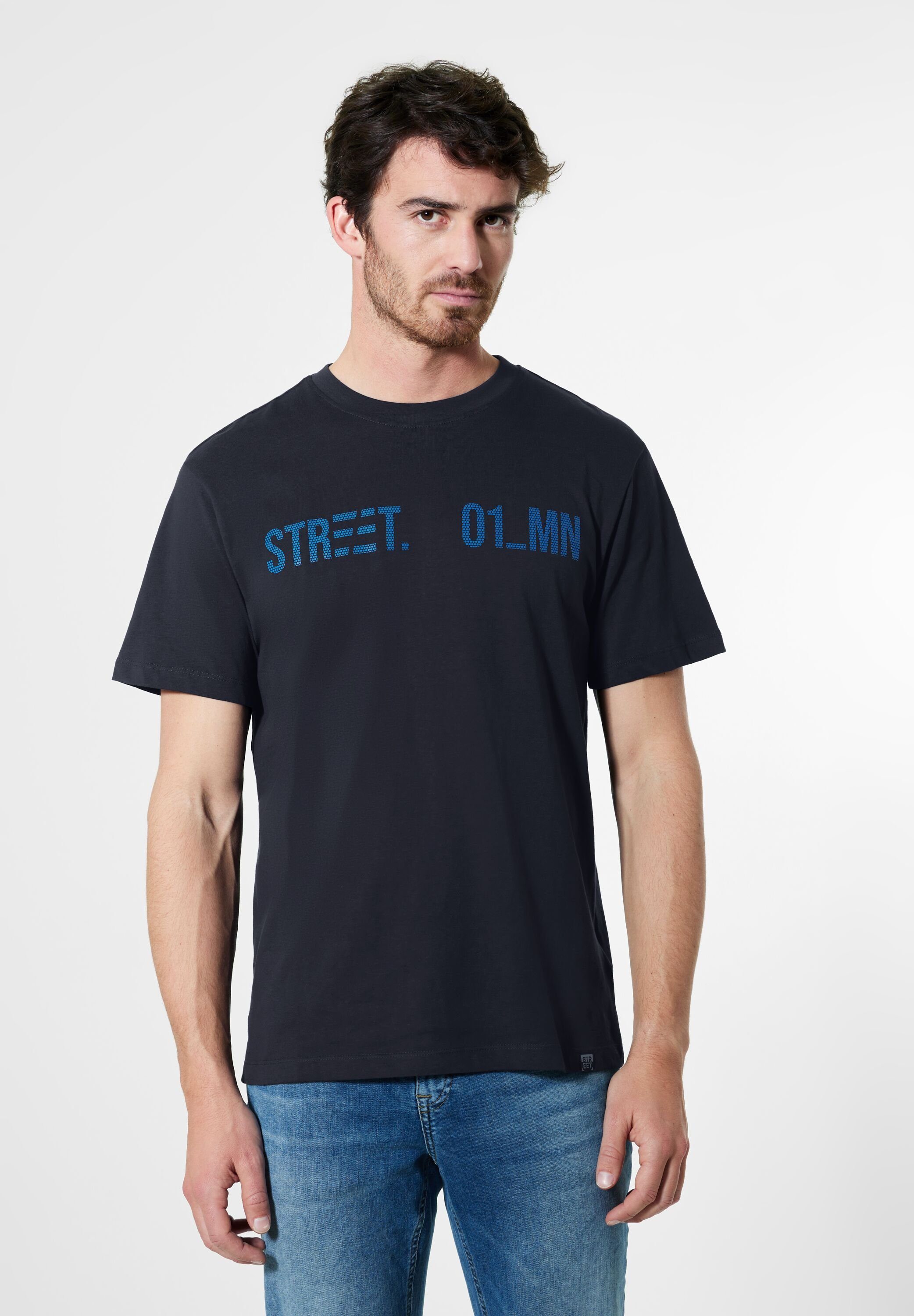 STREET ONE MEN T-Shirt aus Jersey in Unifarbe