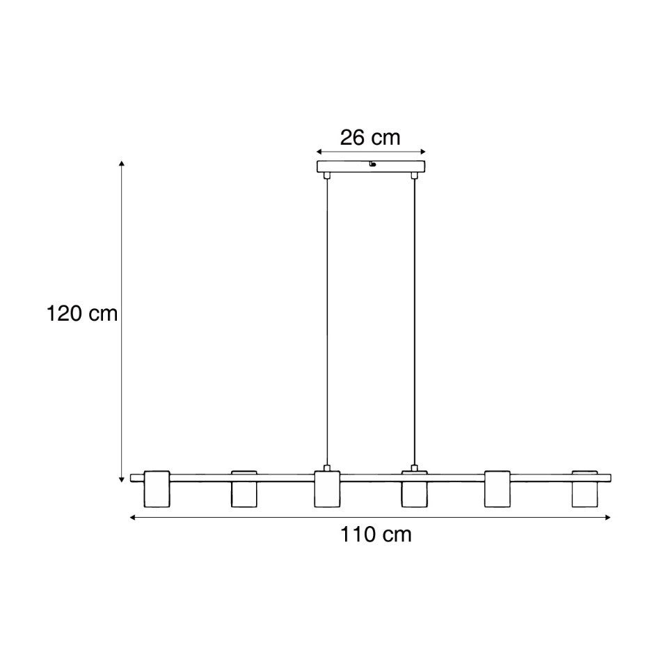 Qazqa Pendelleuchte Jeana straight, ohne Leuchtmittel, Warmweiß, QAZQA Hängeleuchte, gu10, Braun, Metall, Modern