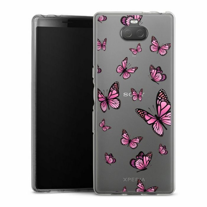 DeinDesign Handyhülle Schmetterling Muster Motiv ohne Hintergrund Schmetterlinge Pink Sony Xperia 10 Silikon Hülle Bumper Case Handy Schutzhülle