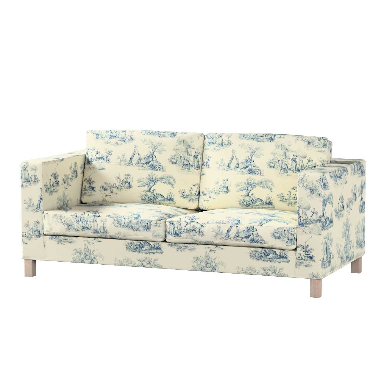 Sofahusse Karlanda Schlafsofa kurz, Avinon, Dekoria creme- blau