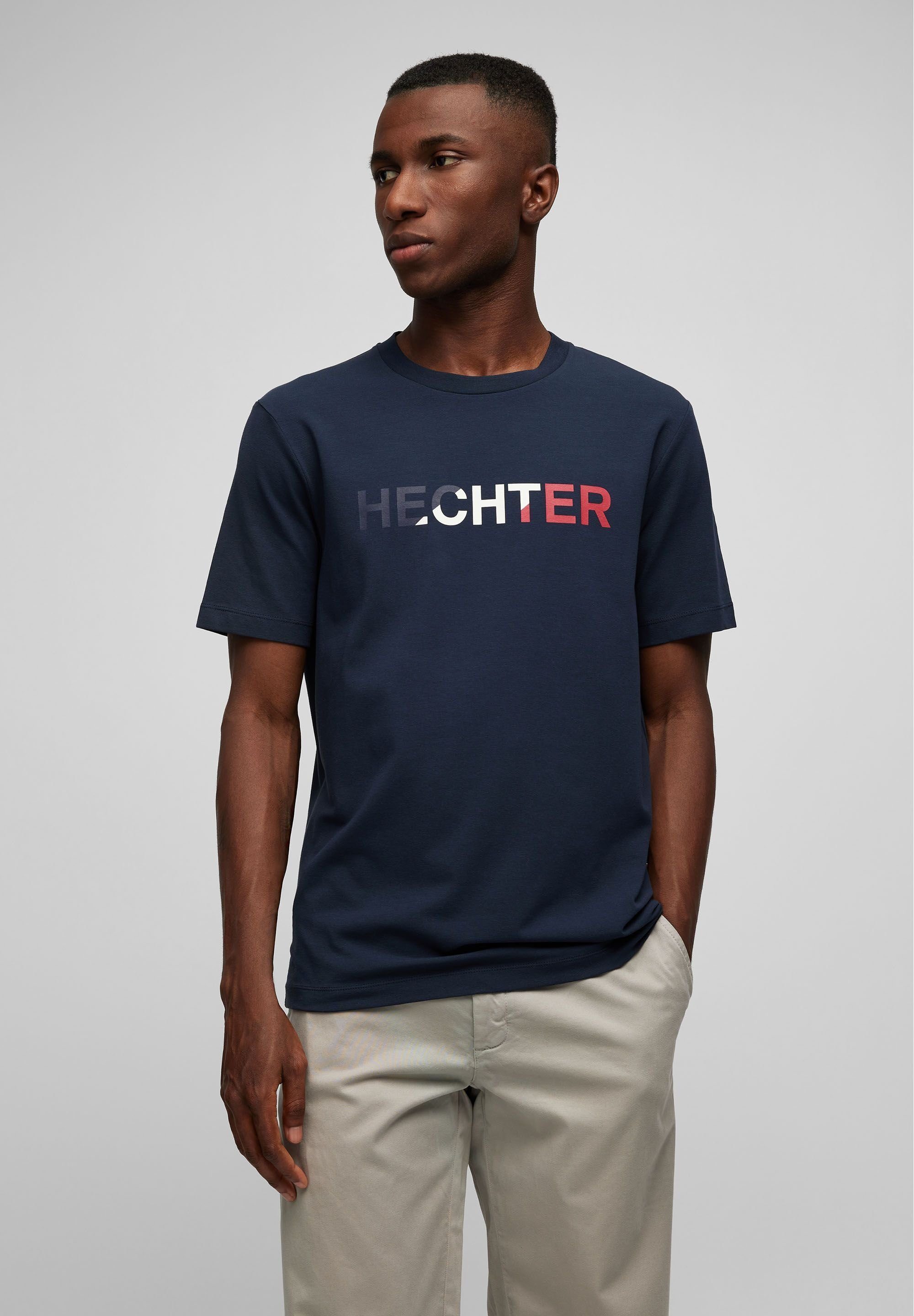 HECHTER PARIS T-Shirt mit langen Ärmeln midnight blue