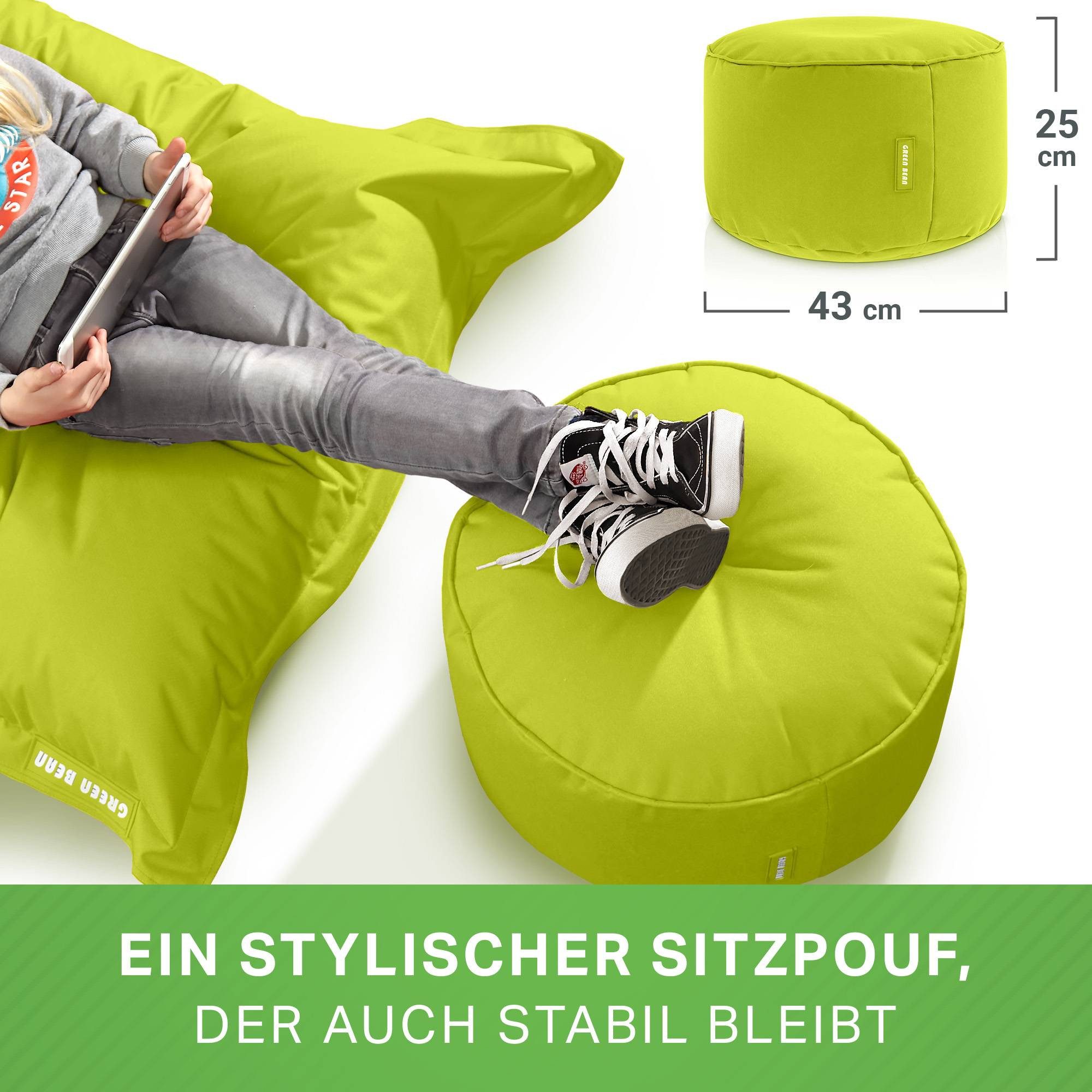 Green Bean Pouf Sitzsack-Hocker Pouf Stay 45x25cm (Sitzsack-Hocker 45x25cm mit EPS-Perlen Füllung -, Fußhocker Fußkissen Sitz-Pouf für Sitzsäcke), die ideale Er – Bild 4 von 5