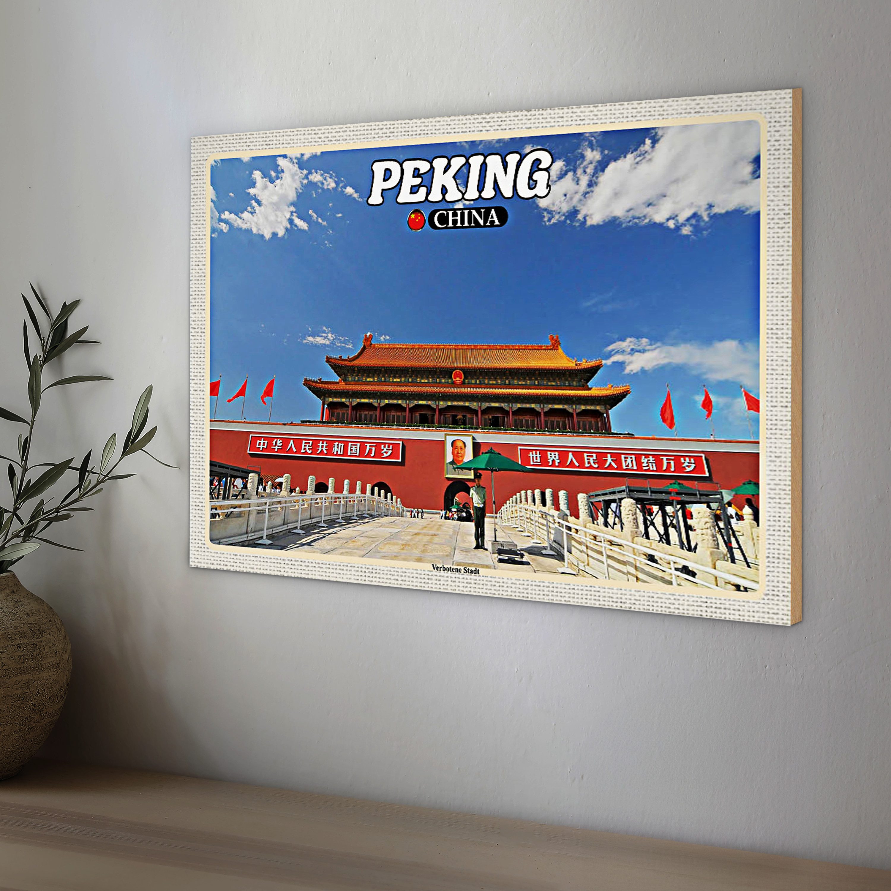 Roomando Holzbild Reise 40x30cm Peking China Verbotene Stadt