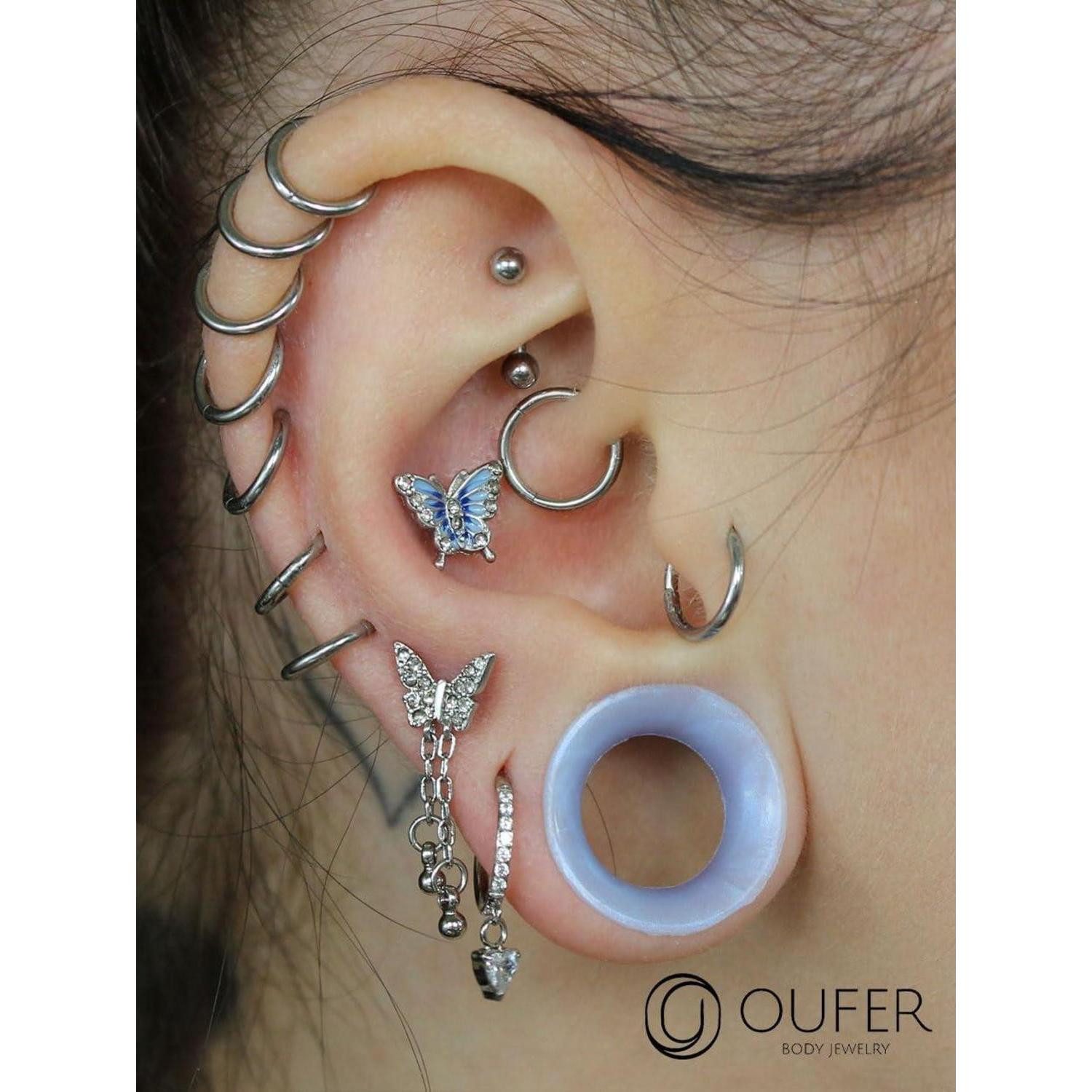 LuxusKollektion Nasenpiercing 16G Titan Nasenpiercing Ring 6mm Gold Helix Clicker Daith Piercing