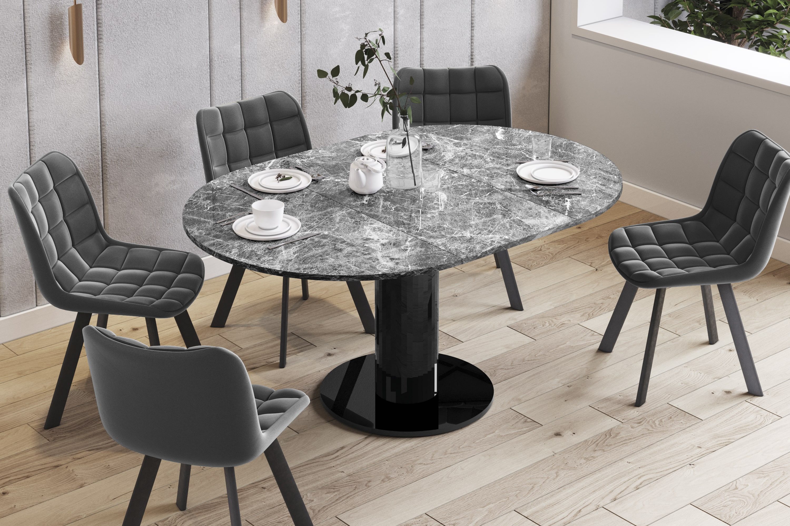 designimpex Esstisch Design HES-111 Tisch rund günstig online kaufen