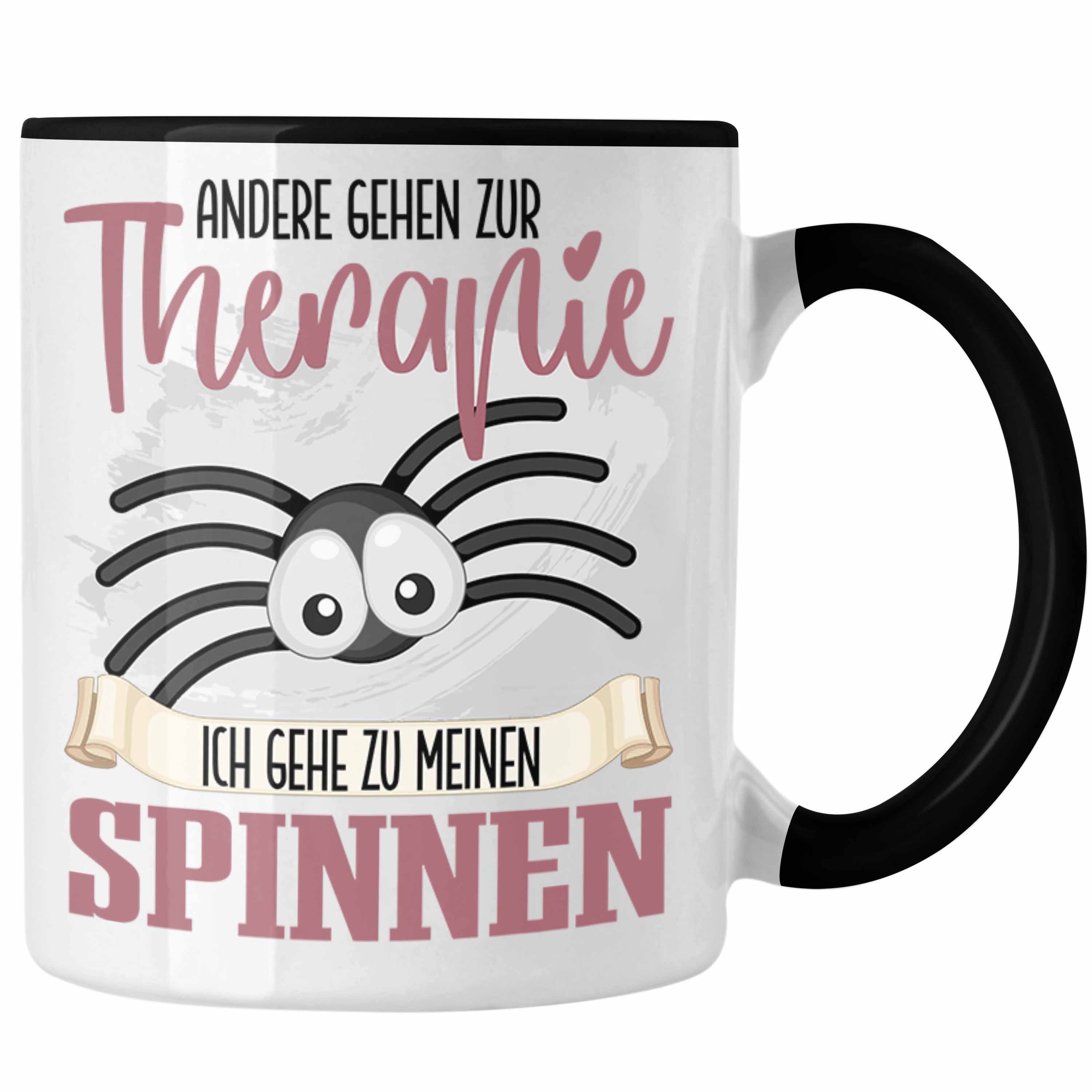 Trendation Tasse Spinnen Züchter Tasse Besitzer Geschenkidee Lustiger Spruch Spinnen Li Schwarz