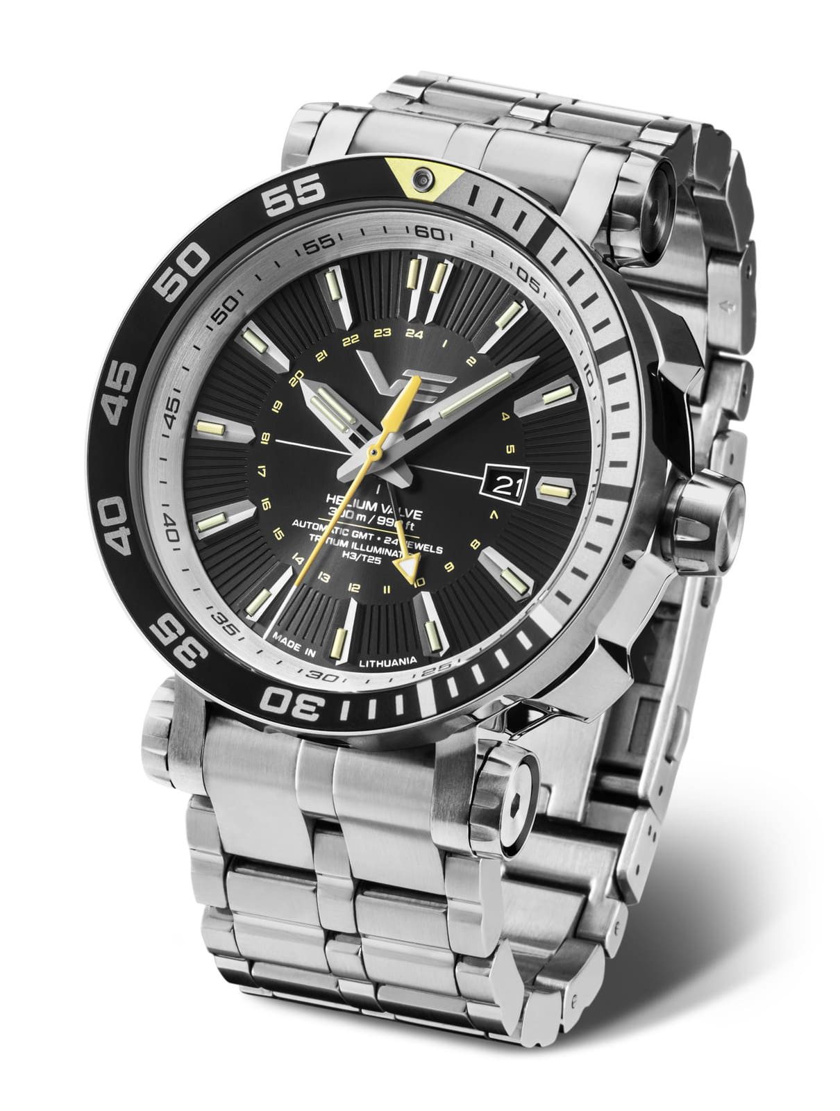 Vostok Europe Automatikuhr Energia Rocket 575A718-B GMT 48 mm Edelstahl 30 ATM Taucheruhr