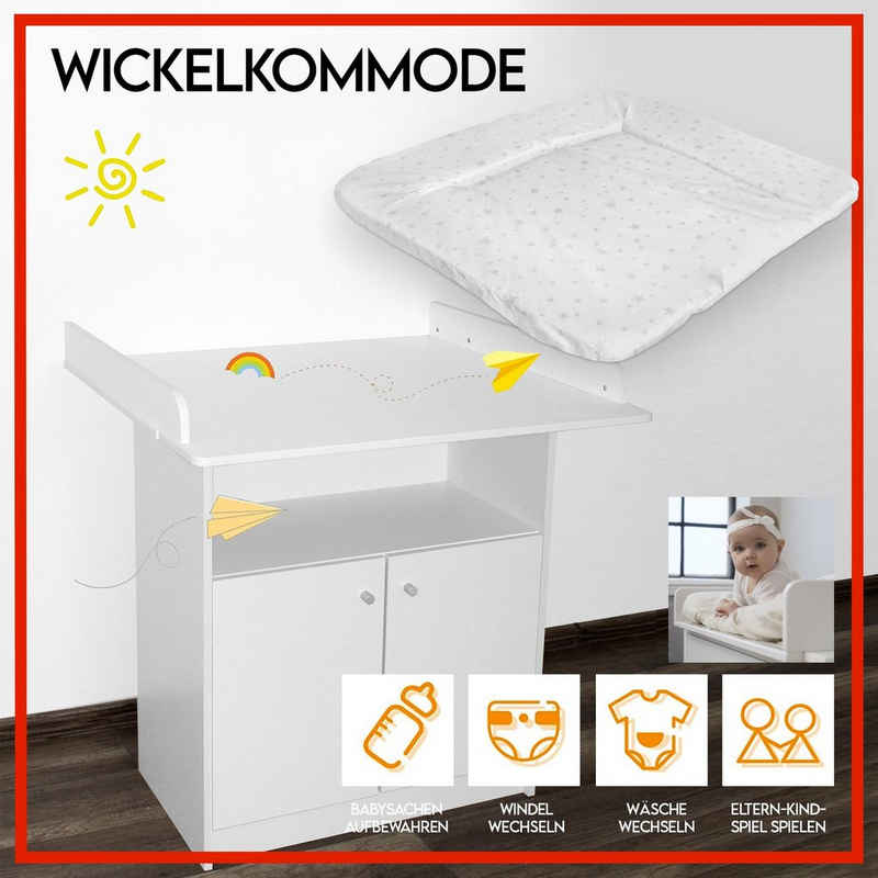 Wickelkommode Wickelkommode mit Wickelauflage Baby Kommode Wickeltisch Aufsatz, inkl. Wickelkauflage