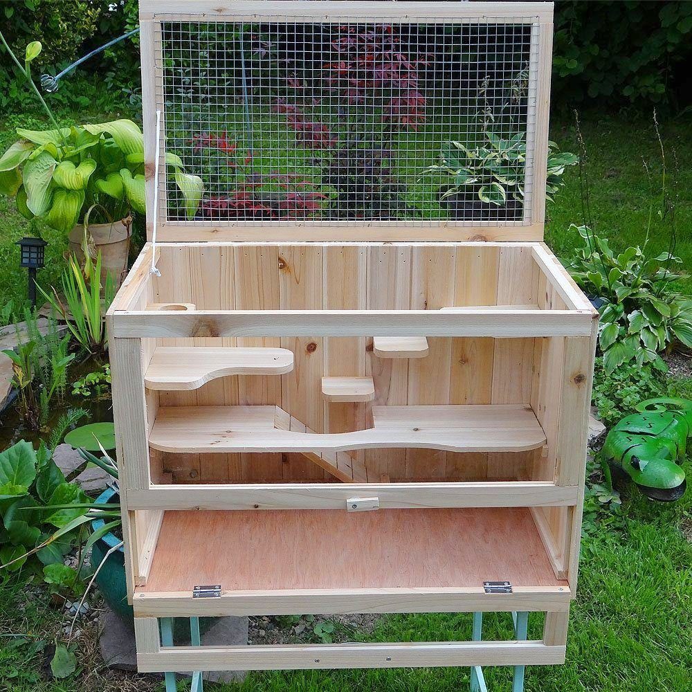 Melko Kleintierkäfig Kleintiergehege Kleintierkäfig Stall Holz günstig online kaufen