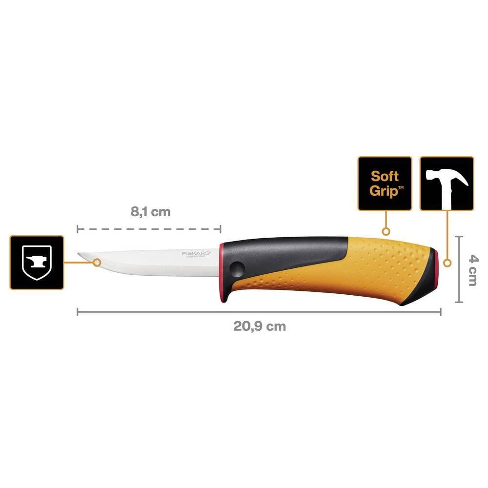 Fiskars Allzweckmesser 1023620 Allzweckmesser Klingenlänge 81 mm