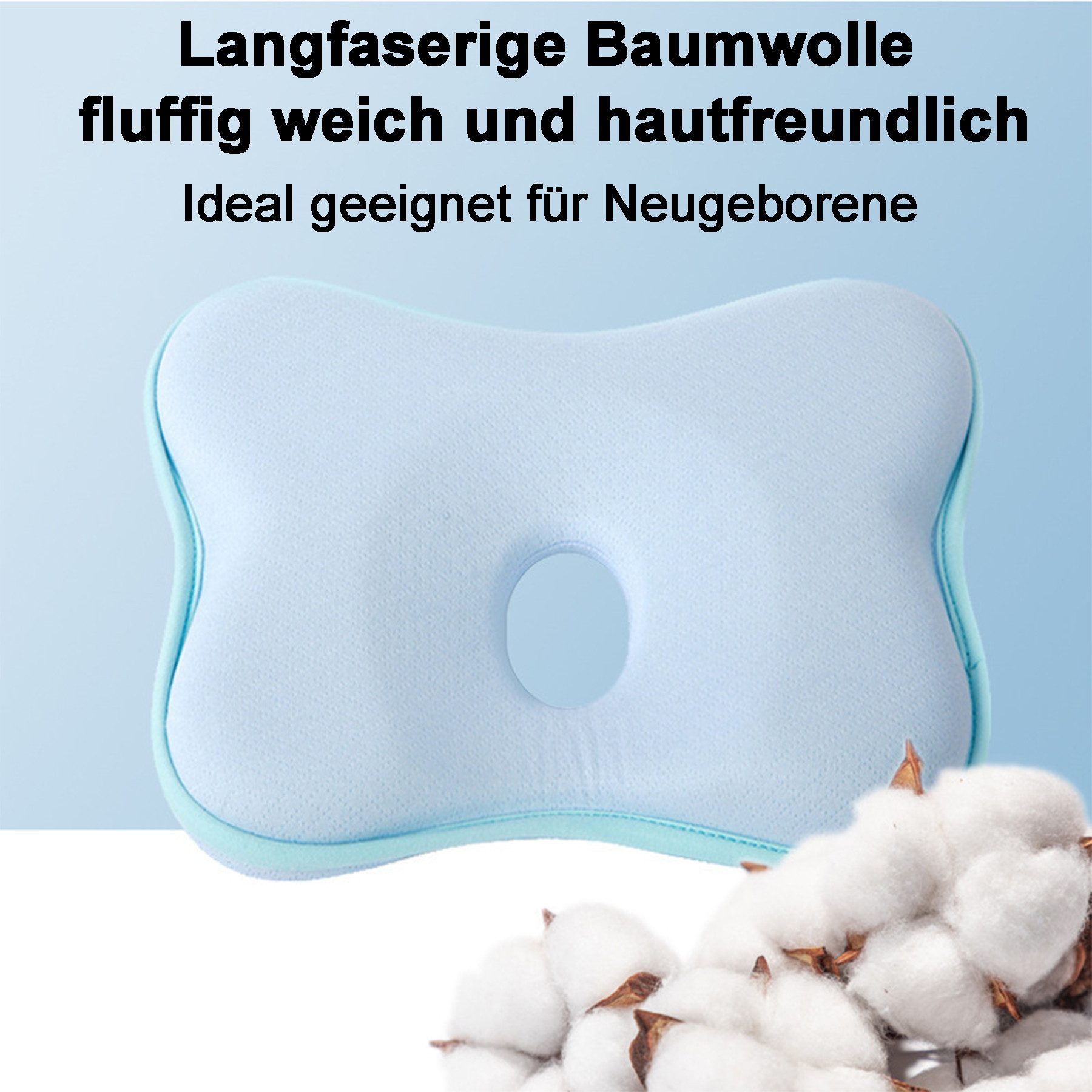 Mutig Babykissen Babykissen Kopfkissen aus Memory-Schaum, für Autositz und Kinderwagen, Babys 0–12 Monate