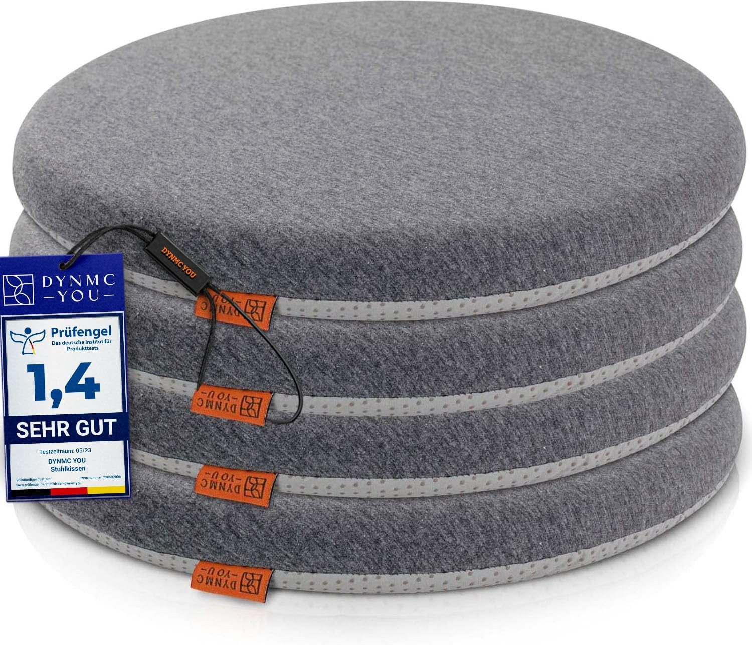 DYNMC you Sitzkissen Stuhl - Stuhlkissen 39x39 - Rund Set, Mittelhart H3 - günstig online kaufen