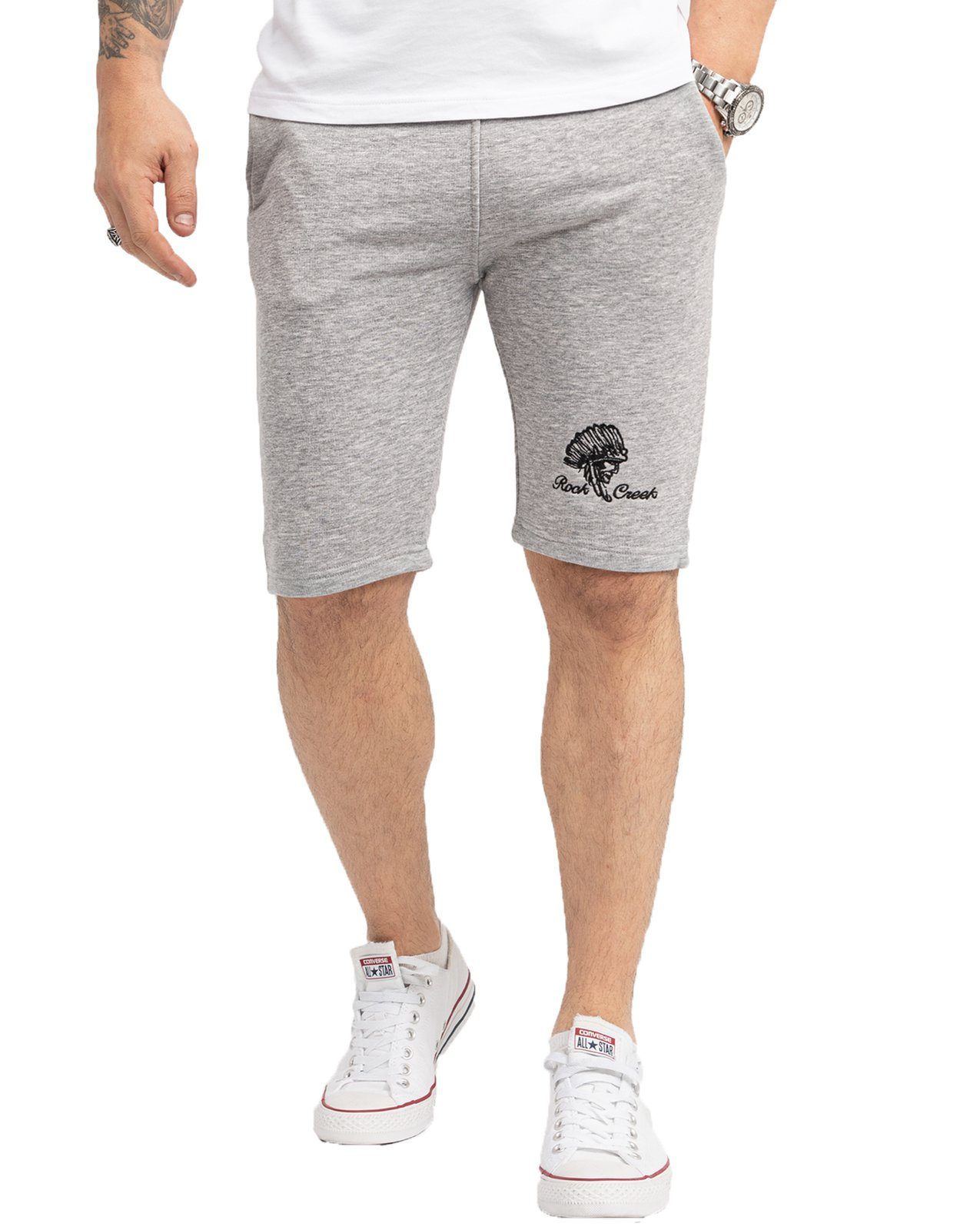 Rock Creek H-273 Herren Sweatshorts Grau Sweatshorts Shorts