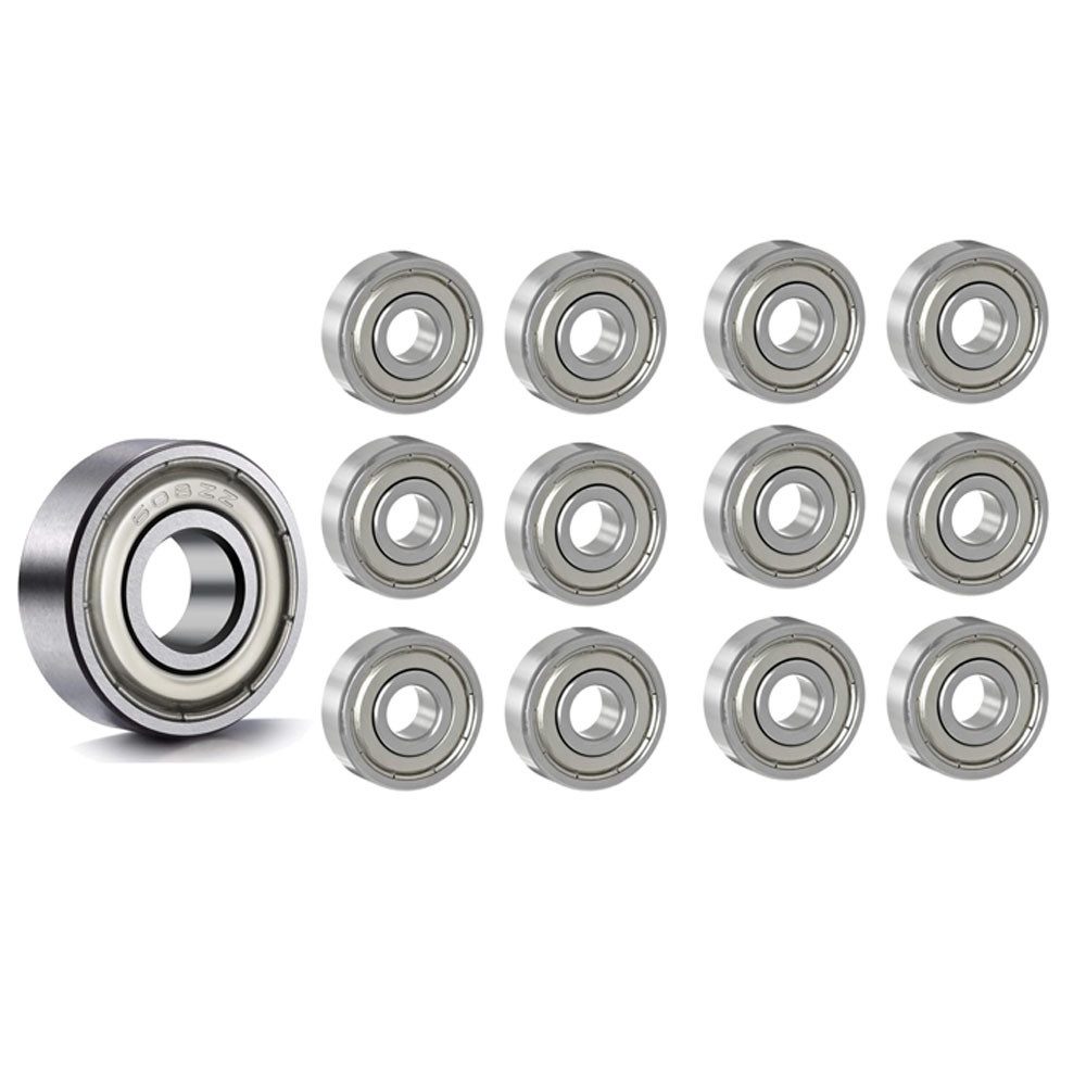 FELIXLEO Fahrrad-Kugellager 12 Kugellager 608 ZZ 8x22x7 mm Stahl doppelt abgeschirmt (1-St)