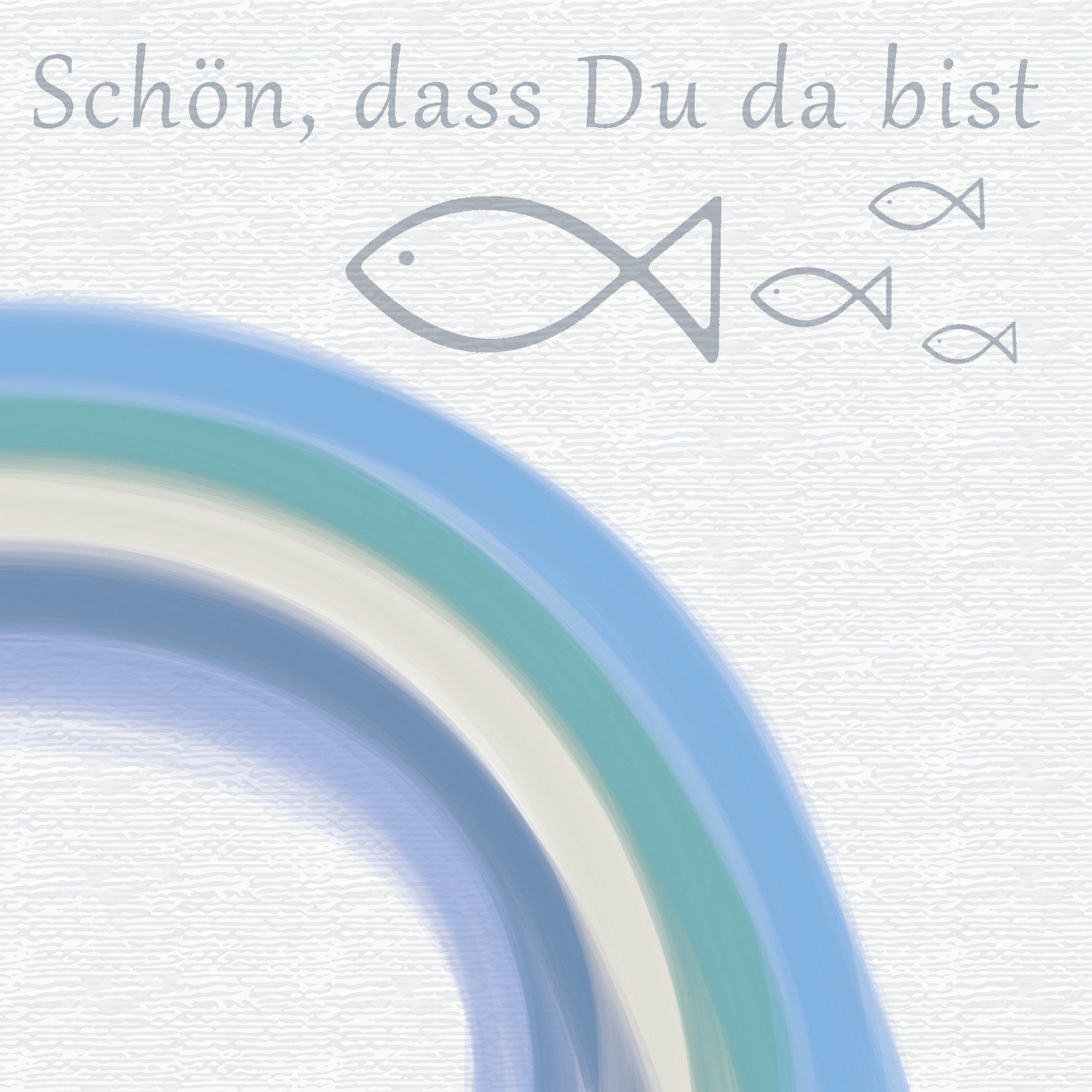 Serviettenshop Papierserviette 20 Servietten "Schön" Rainbow fishes turquoise 33x33cm, (20 St)