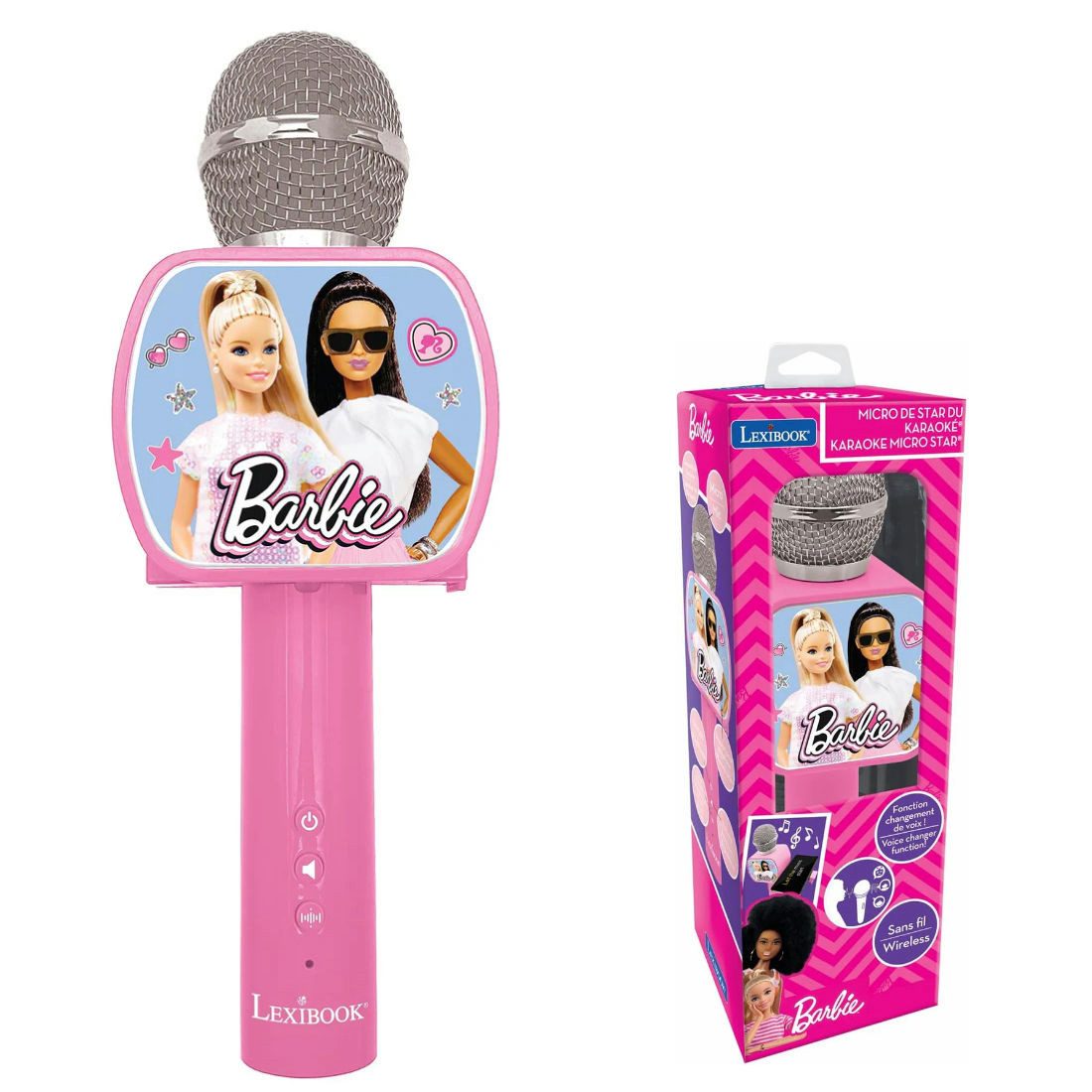 Lexibook® Mikrofon Barbie Karaoke Mikrofon Bluetooth Lautsprecher u. Smartphone Halterung