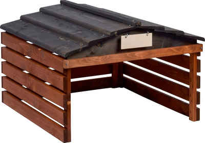 dobar Mähroboter-Garage, BxTxH: 78,5x74x52,5 cm, für Mähroboter, mit abnehmbarem Dach, braun/schwarz