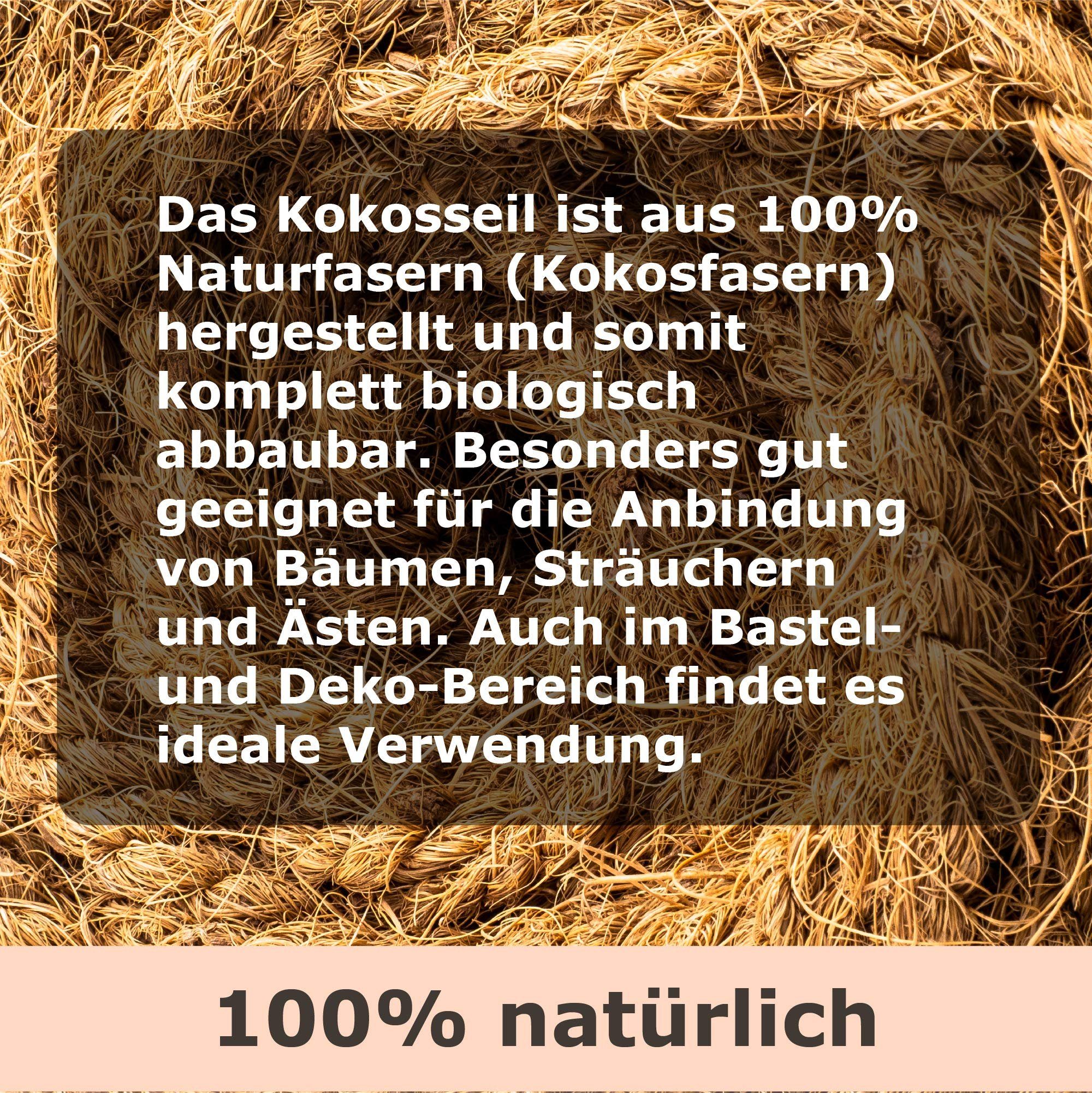 Naturfaser Baumanbinder - Humusziegel Kokosseil 3x50m Spanngurt Set