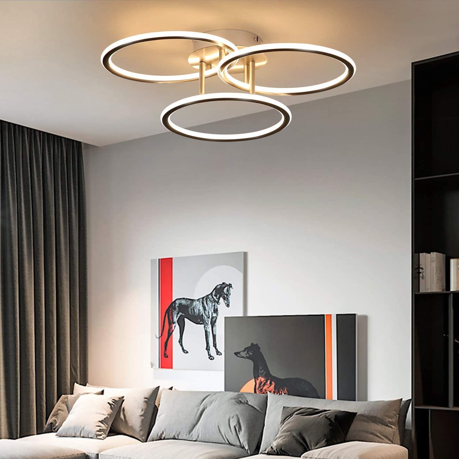 warmweiß, Ringe Deckenleuchte LED ZMH 3000K, Warmweiß fest Licht Deckenleuchte Design LED integriert