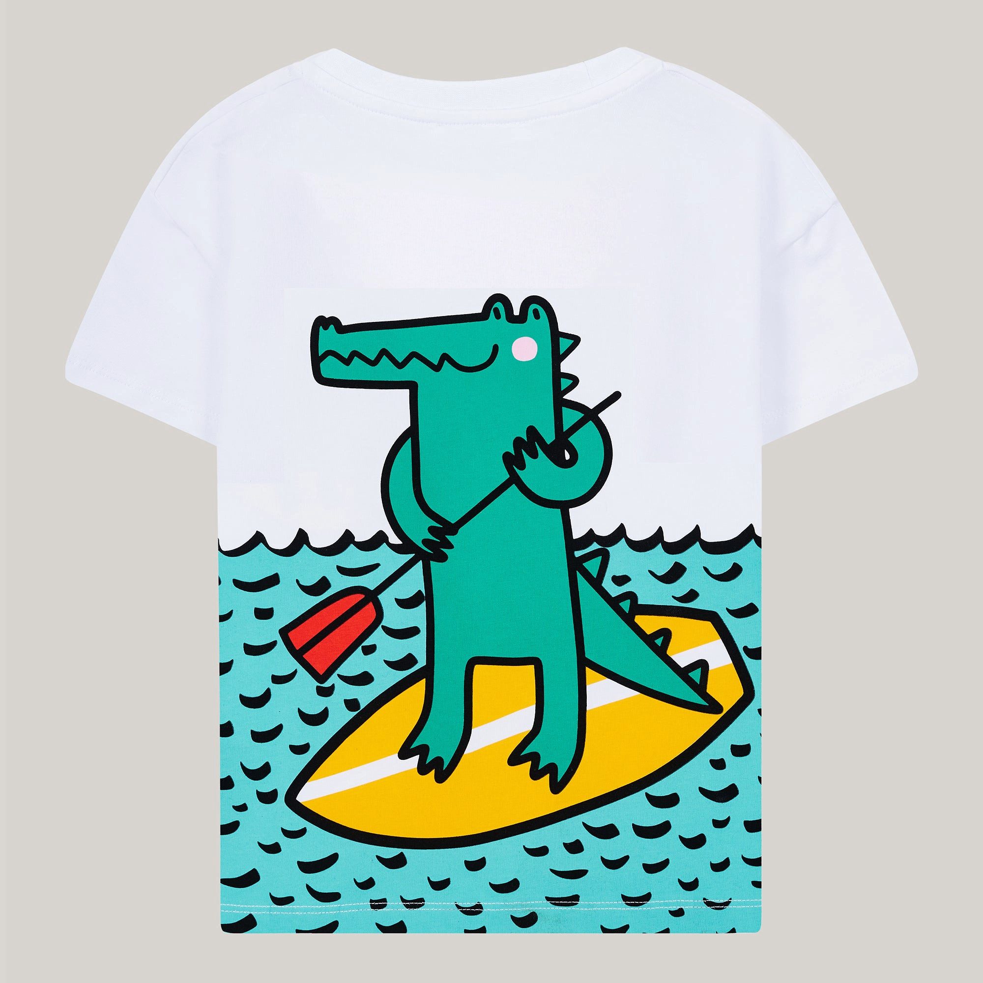 # SATURNDAY T-Shirt aus Baumwolle mit Print: Krokodil auf SUP Krokodil Print