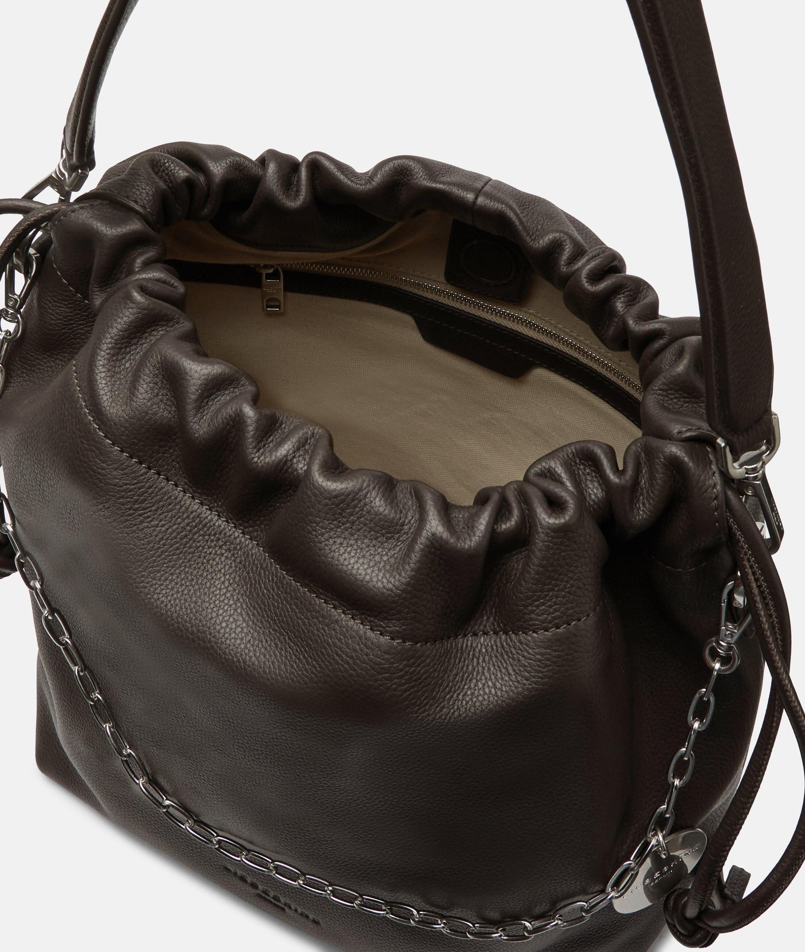 Liebeskind Berlin Schultertasche Lya II Hobo M, Geräumige Beuteltasche aus Rindsleder