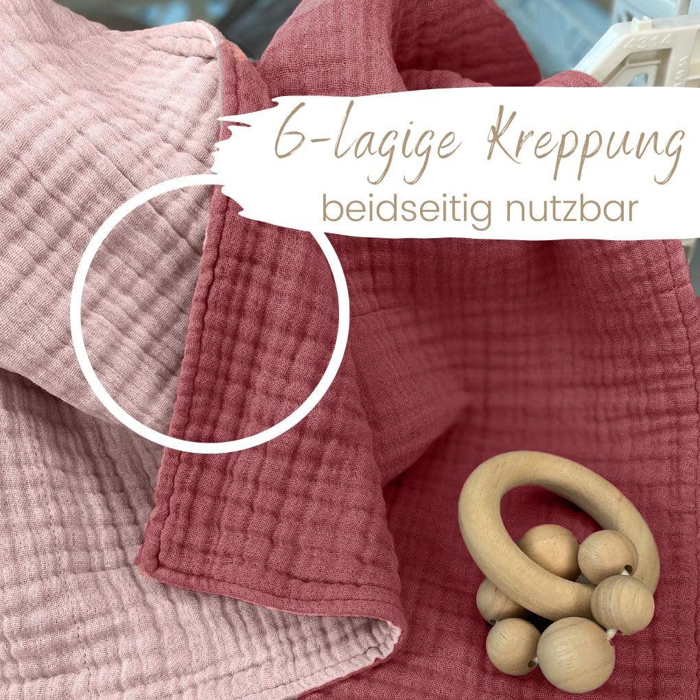 Babydecke Musselin Babydecke 6-lagig gekreppt, 100% GOTs Bio-Baumwolle, DIK günstig online kaufen