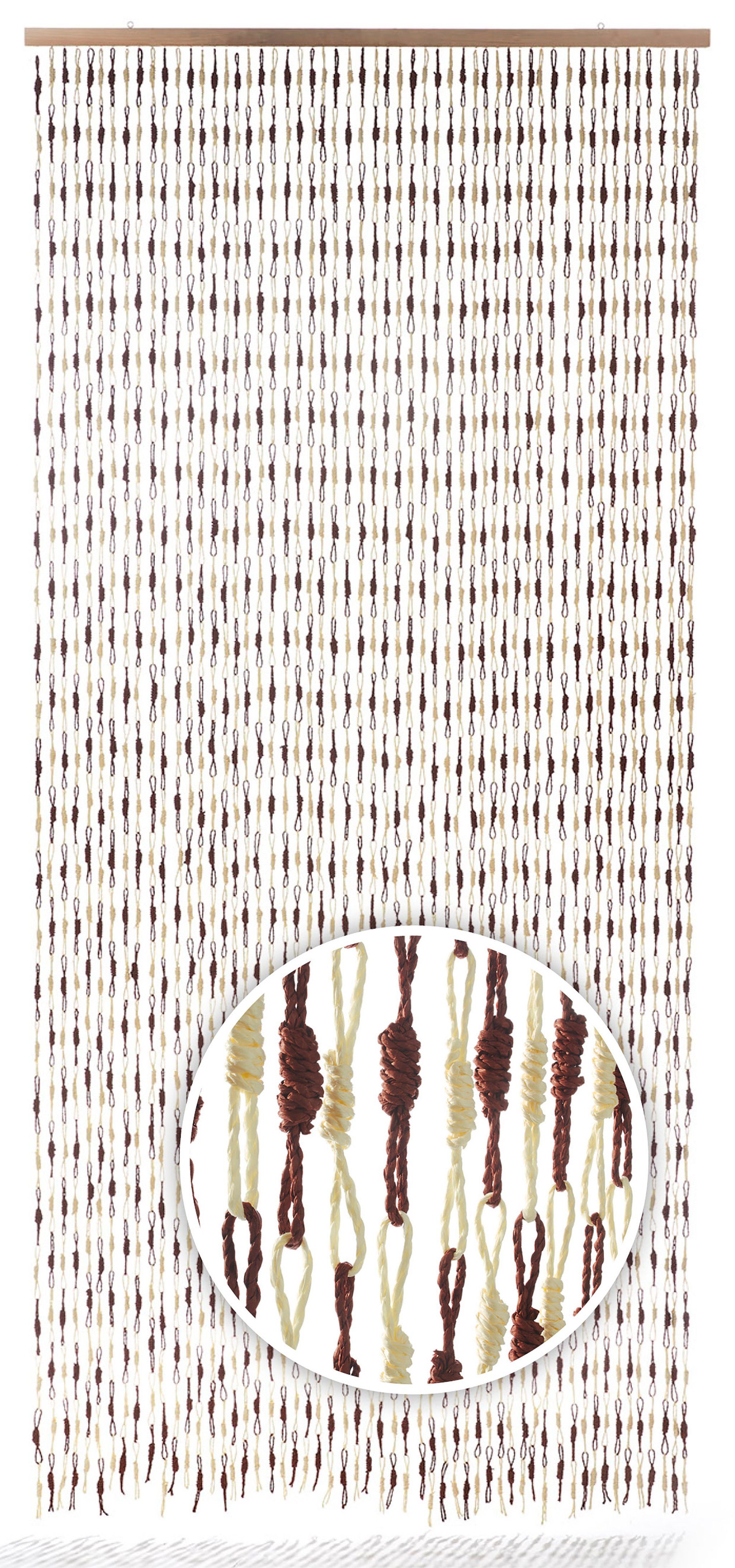 Türvorhang Vorhang Papiervorhang KNOTS - braun - 100x220 cm - Papier, Kobolo, Ösen (1 St) | Raumteiler-Vorhänge
