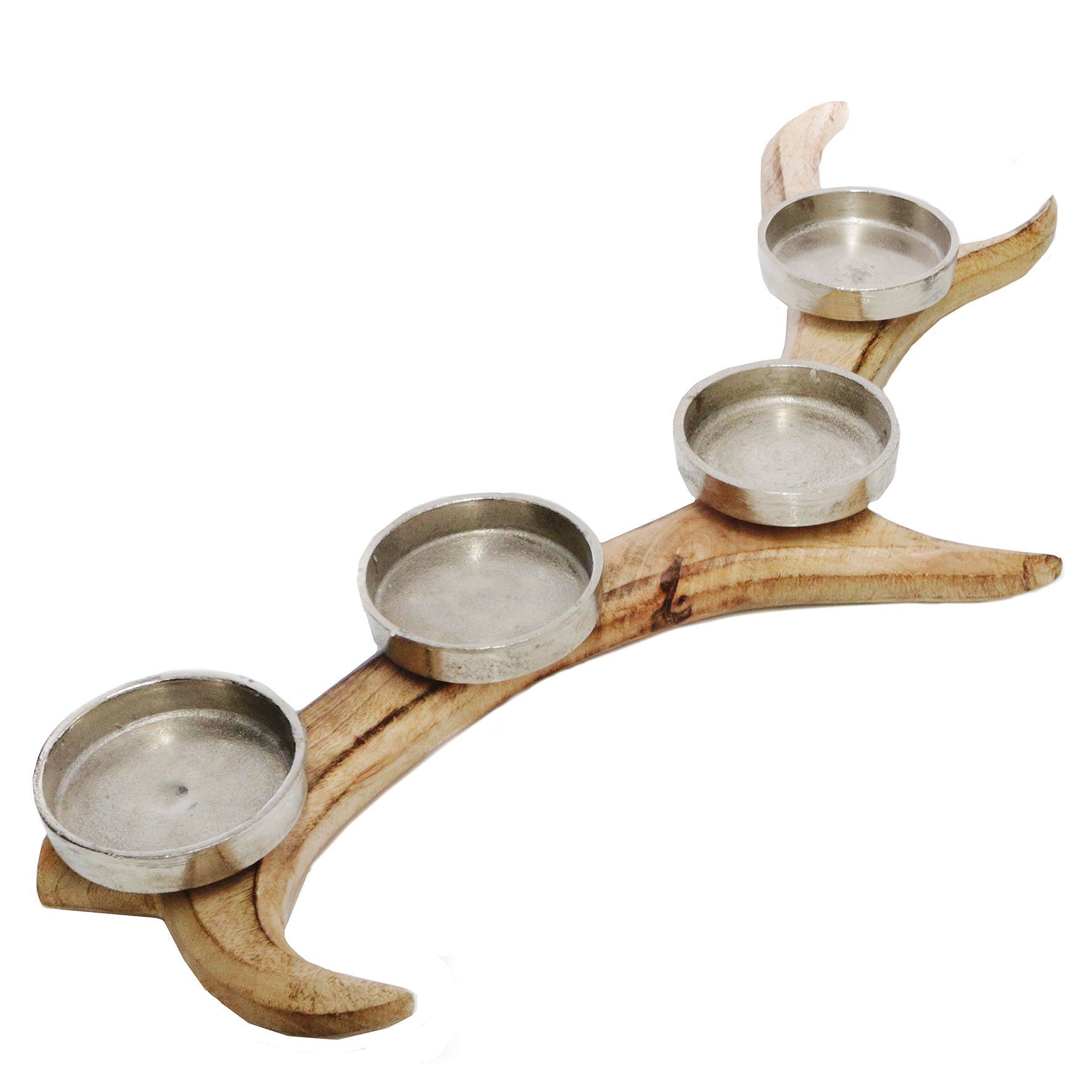 Spetebo Teelichthalter Advents Kerzen Halter GEWEIH - 56 cm - Mango Holz (P günstig online kaufen