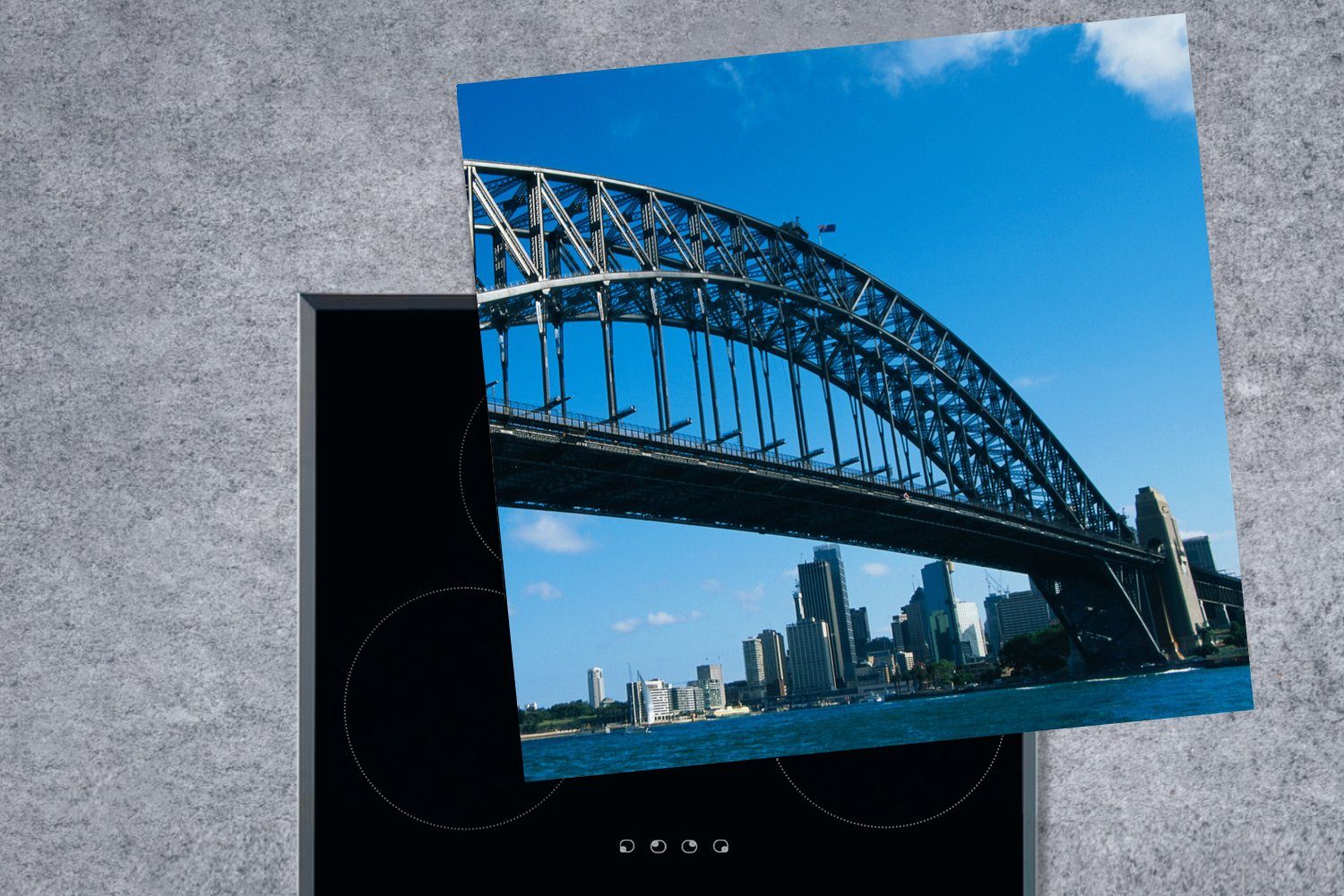 Sydney (1 tlg), 78x78 Australien, Bridge Vinyl, Arbeitsplatte Harbour Ceranfeldabdeckung, küche Herdblende-/Abdeckplatte cm, in für MuchoWow