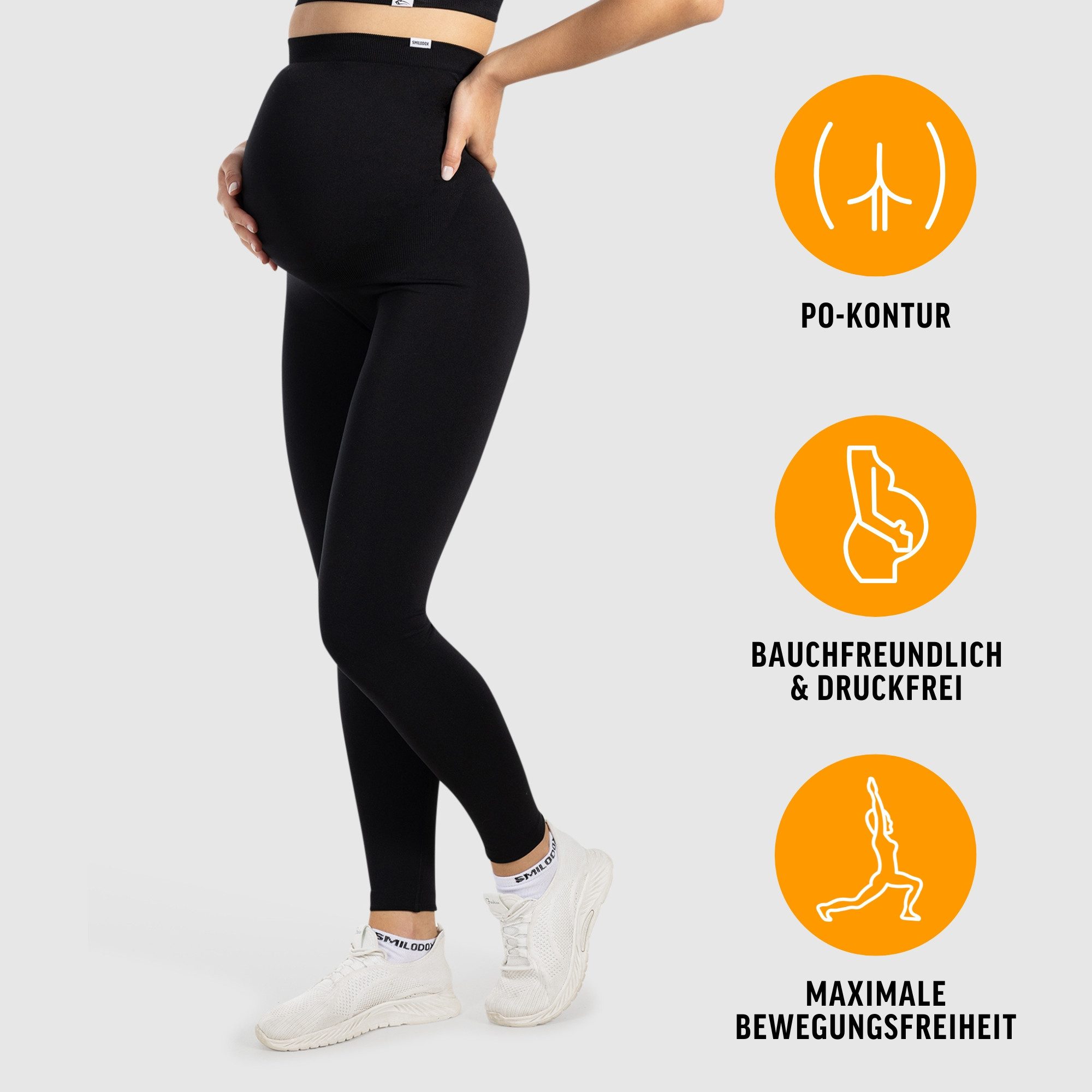 Smilodox Leggings Lorraine, Schwangerschaftsleggings Seamless mit extra hohem Bund Seamless, extra hoher Bund, elastisch & dehnbar
