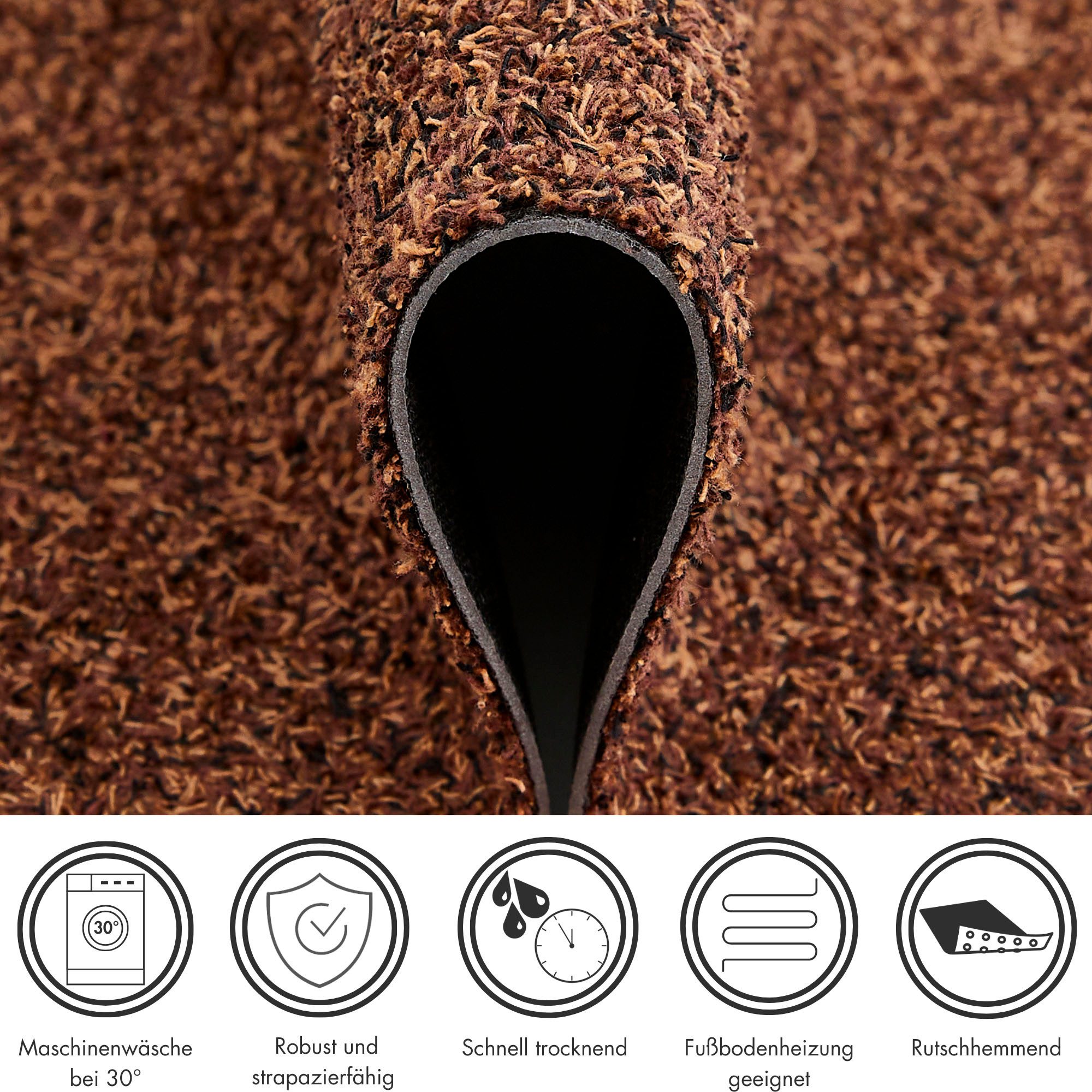 Andiamo Fußmatte Samson, Made in Netherlands, rechteckig, Höhe: 6 mm, Schmutzfangmatte, waschbar, rutschhemmend, auch als 2er Set erhältlich