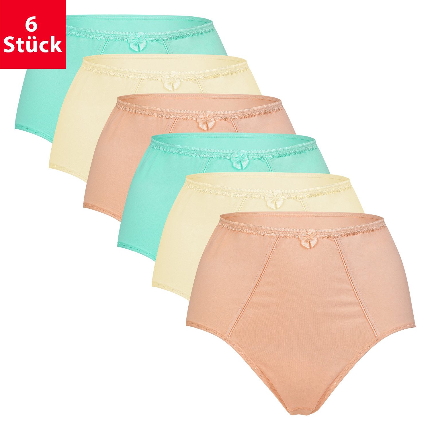 celodoro Taillenslip Damen Taillenslip (6er Pack) Baumwoll-Slips Maxi Slips