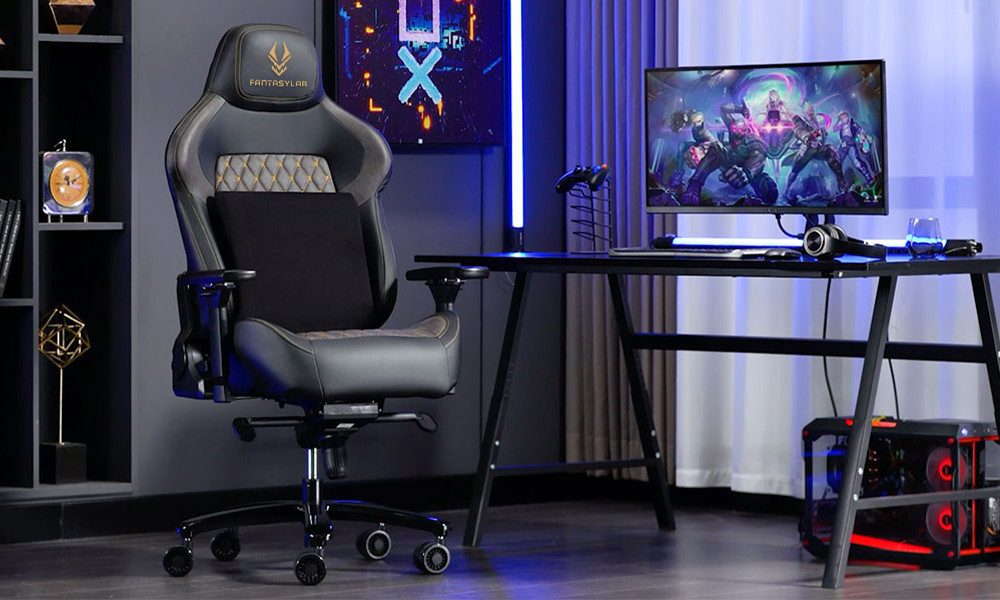 FANTASYLAB Gaming-Stuhl 200KG Gamingstuhl, 4D, verstellbare Armlehnen, Lendenstütze
