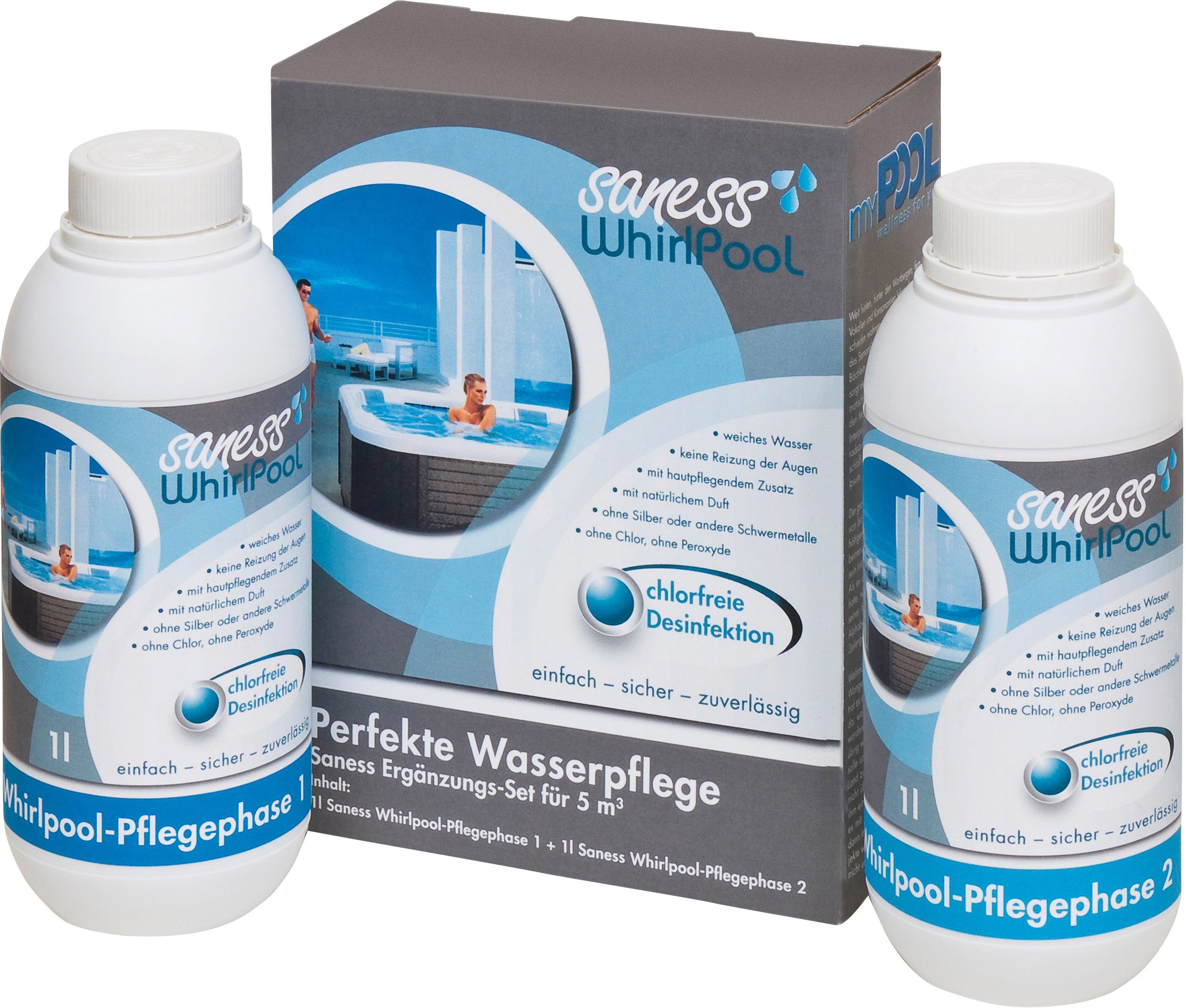 my POOL BWT Poolpflege Saness, (Set), 2x1 l, Whirlpool Ergänzungsset