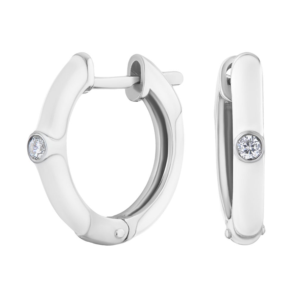 Creolen-Set Ohrringe Kreolen 925 Silber Zirkonia Emaille Echtschmuck
